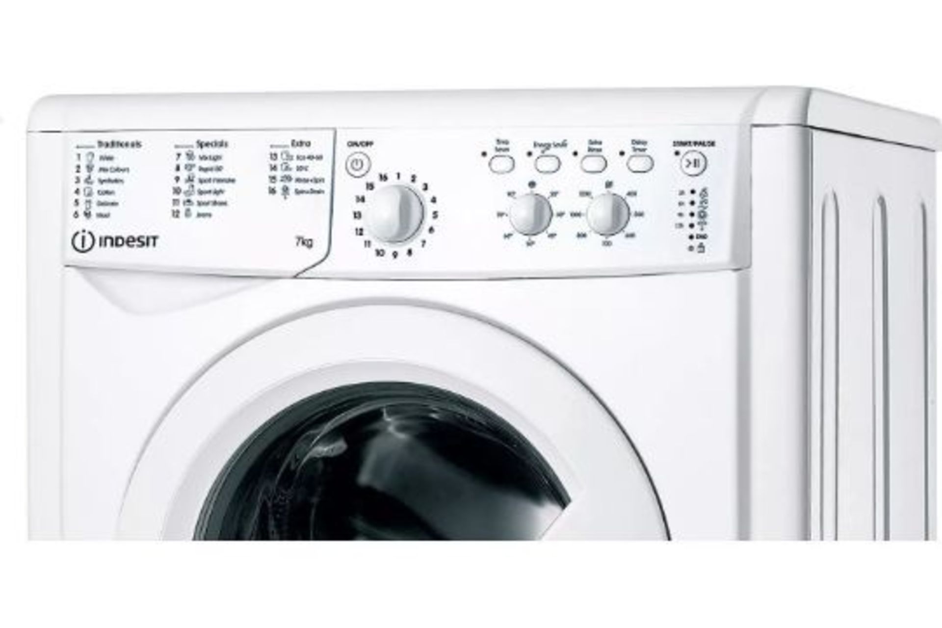 Indesit EcoTime IWC71252W 7KG Washing Machine - White - ARGOS RRP £199.99 - Image 3 of 5