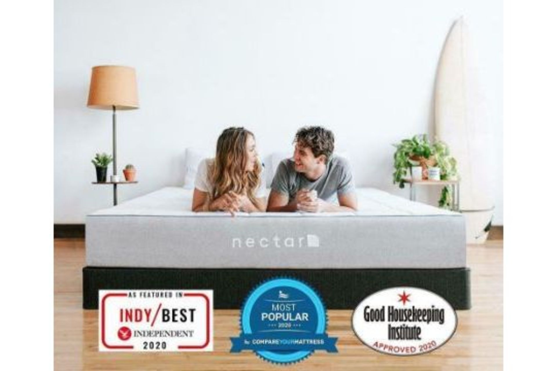 6ft Nectar Professionally Refurbished Smart Pressure Relieving Memory Foam Mattress|RRP £769|