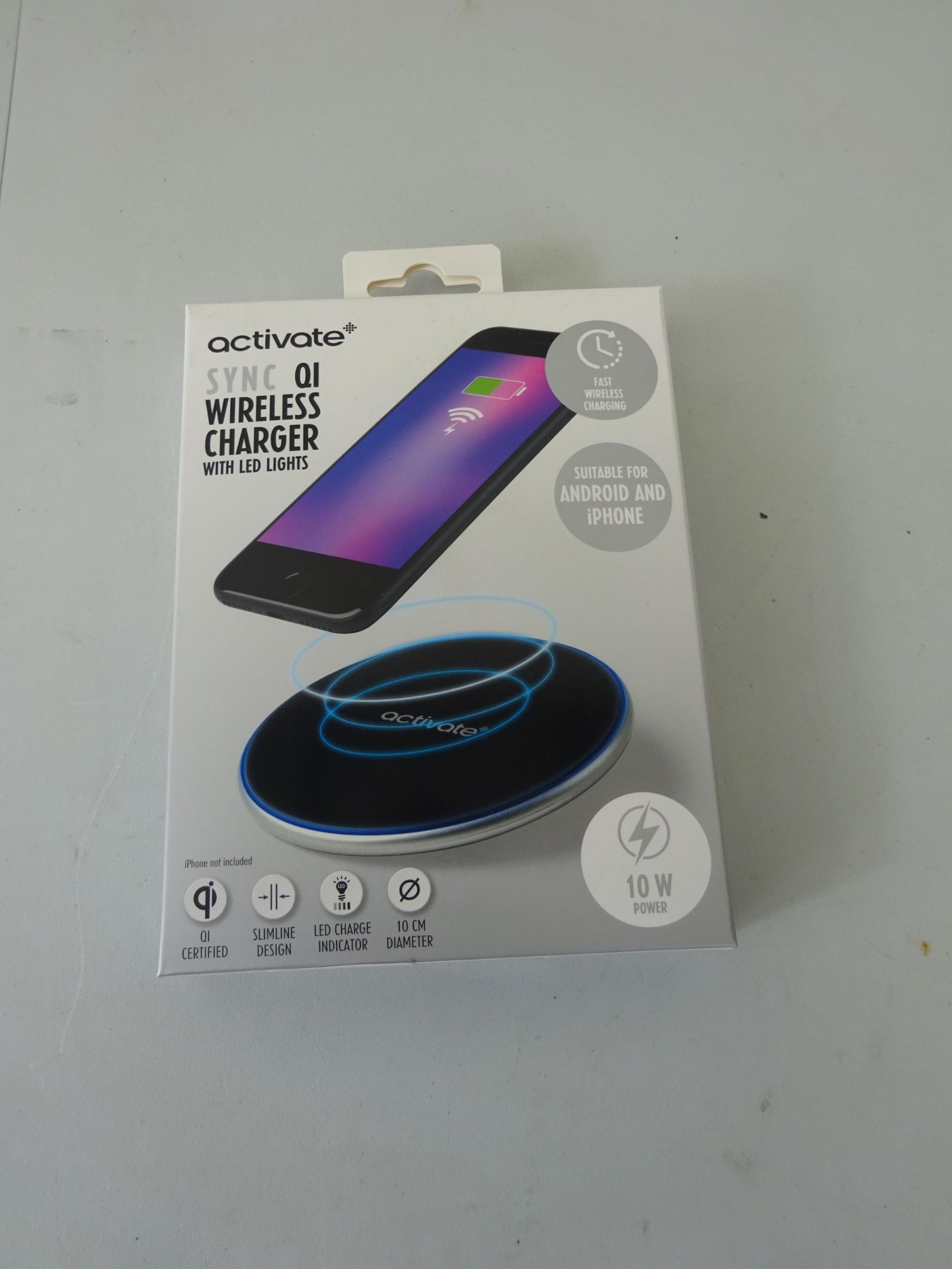 Brand New Black Activate 10cm Wireless Charger Pad