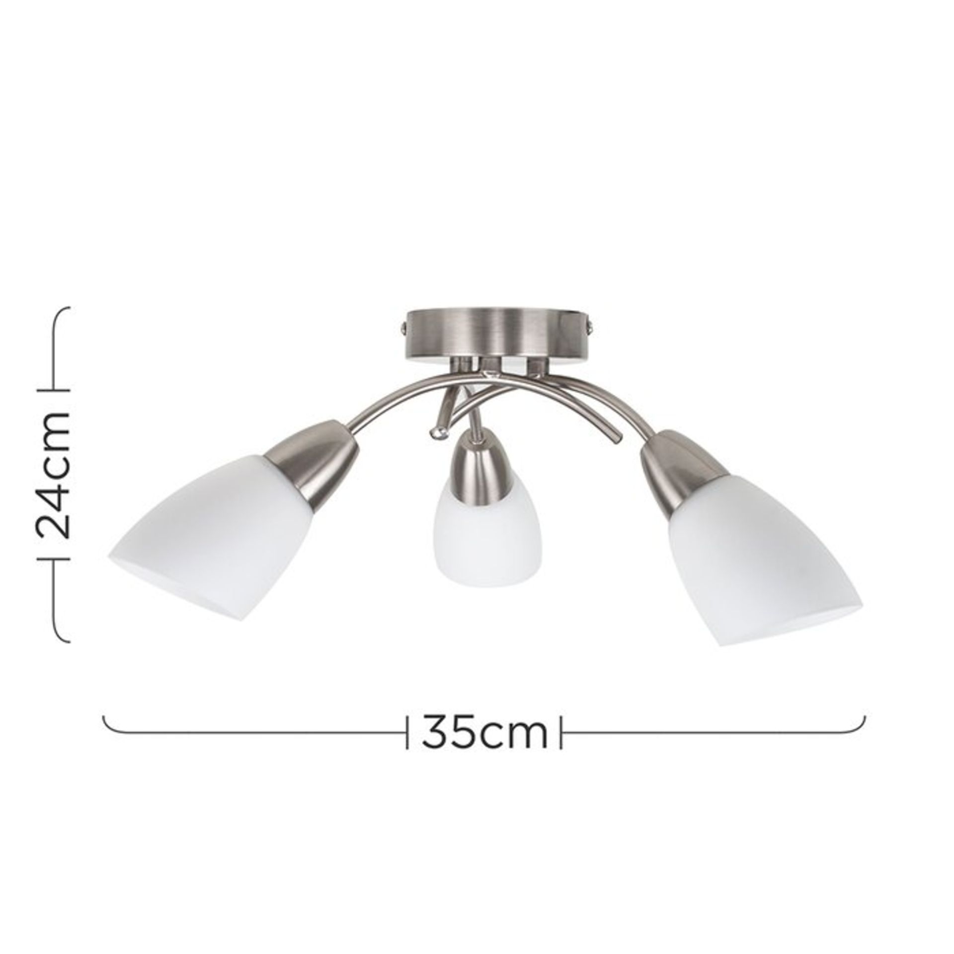 Mireia 3-Light Semi Flush Mount - RRP £49.99 - Image 2 of 2