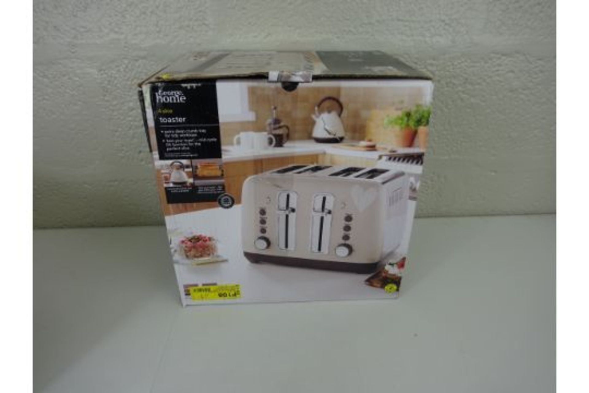 GRADE A George at Home 4 Slice Toaster - Cream