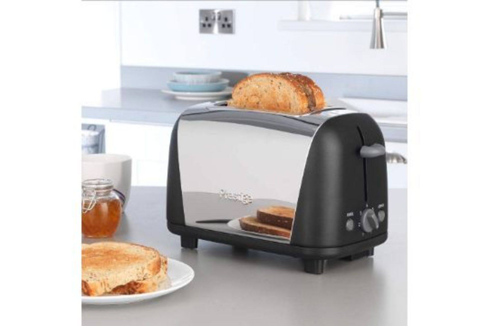 Brand New Prestige 53568 Create 2-Slice Toaster, Stainless Steel/Black, Aluminum