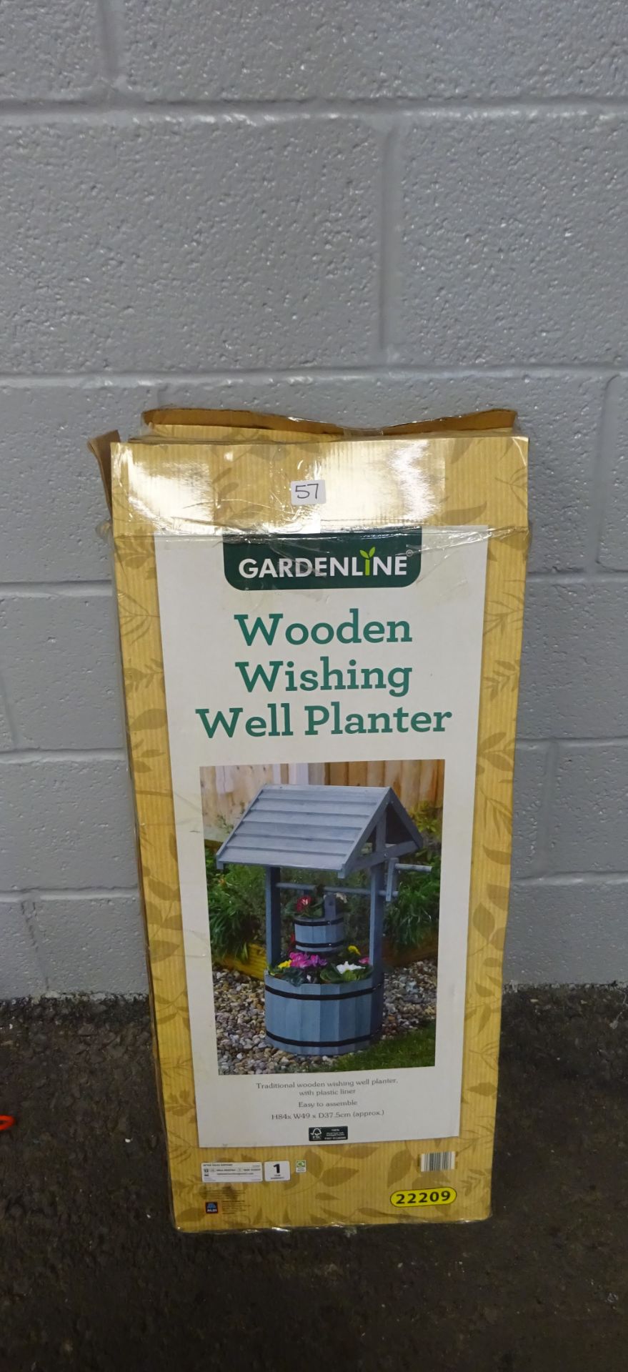 X2 WOODEN WISHING WELL PLANTERS