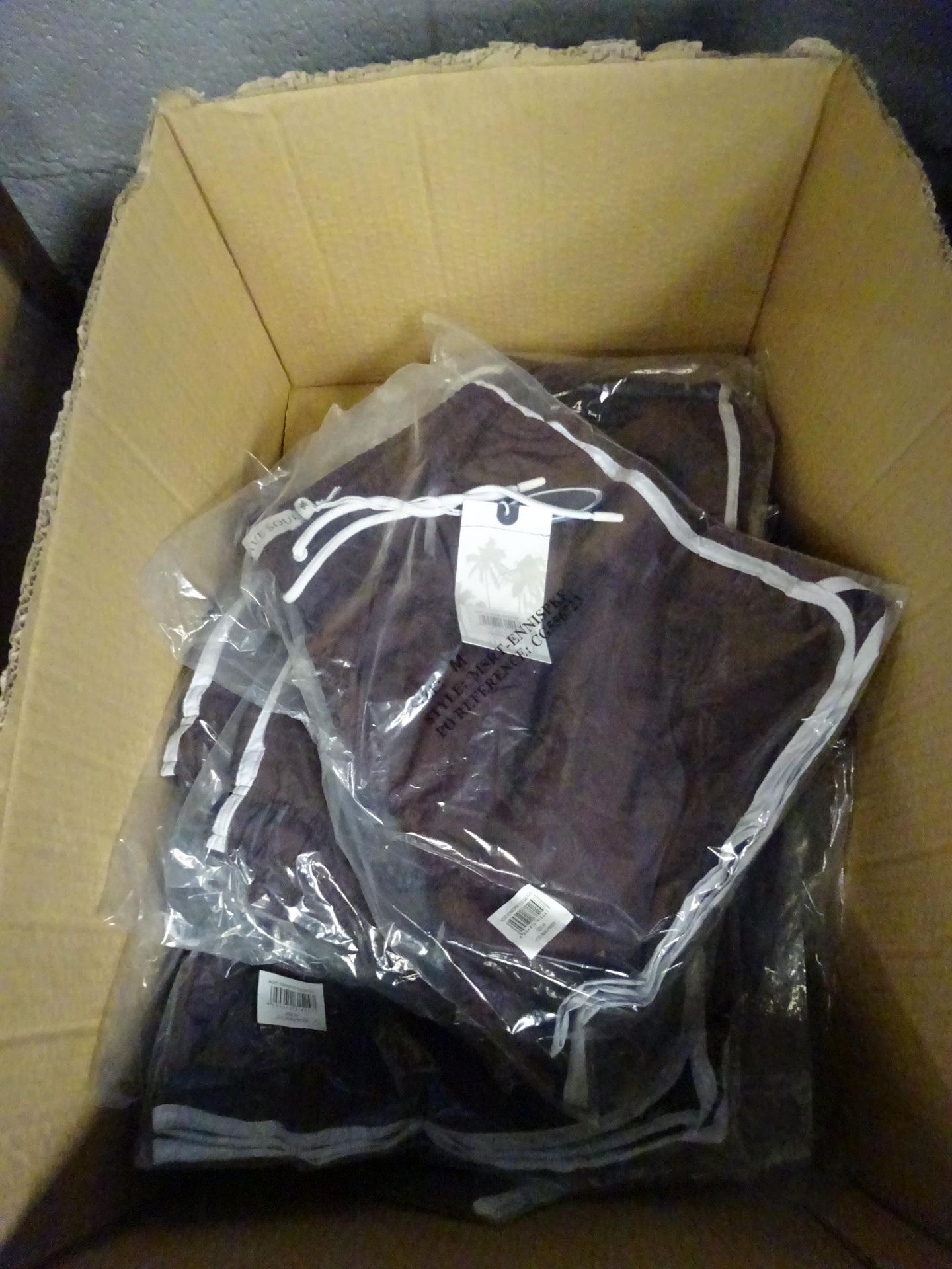 BOX 10 MEDIUM BURGANDY & WHITE SWIN SHORTS