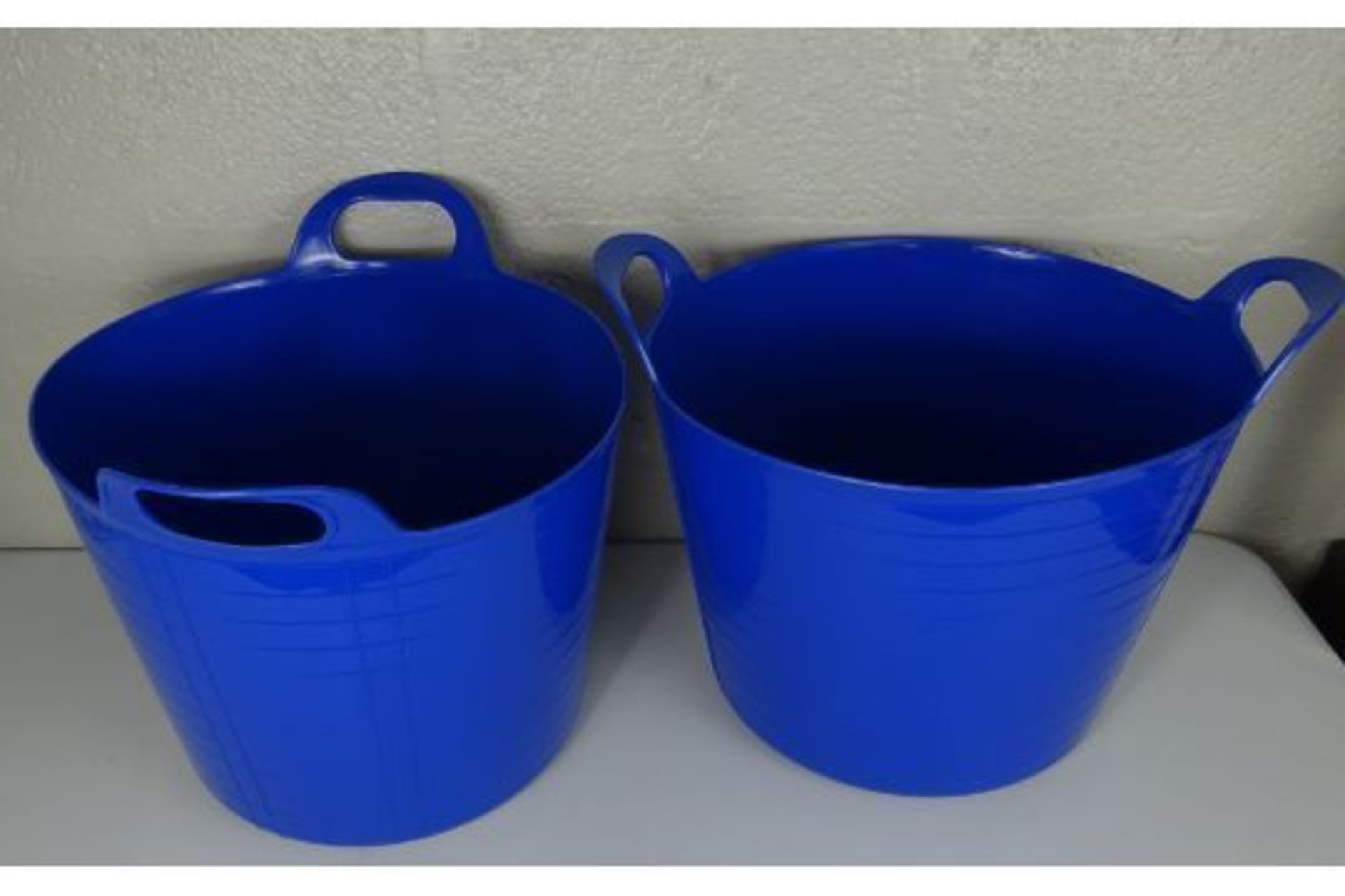 x2 Large New Blue Plastic Storage Buckets