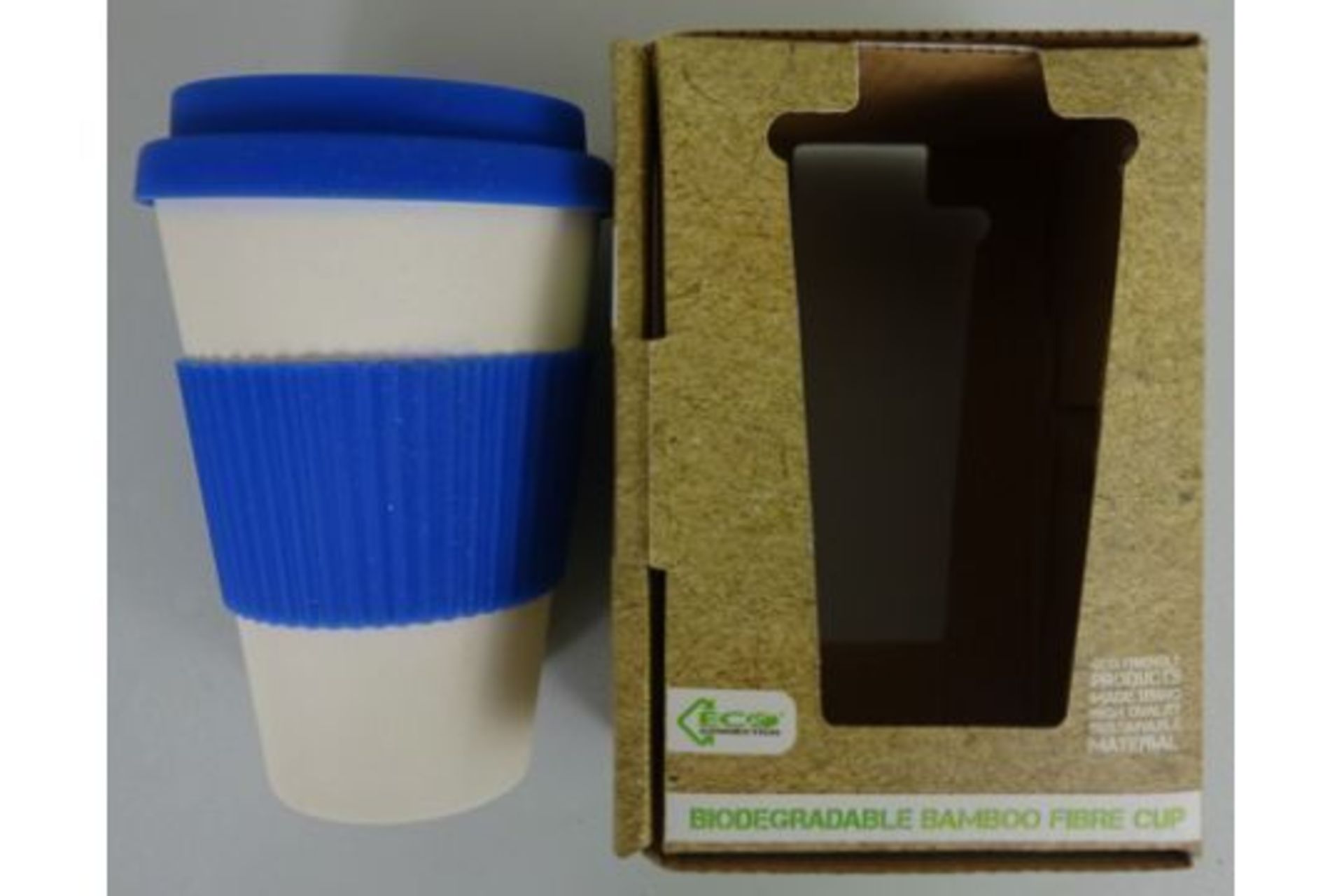 Blue Biodegradable Bamboo Fibre Cup