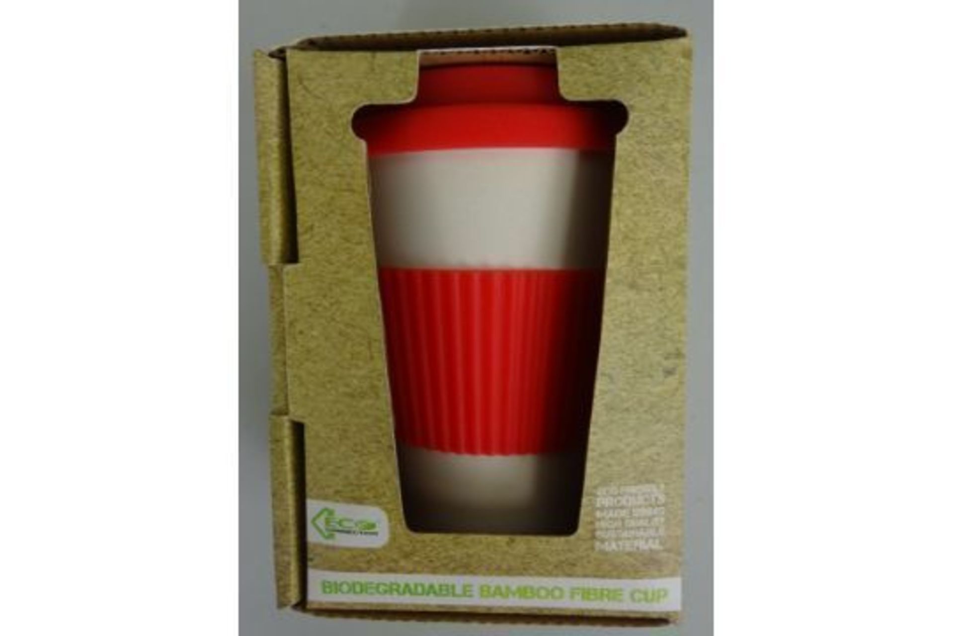 Red Biodegradable Bamboo Fibre Cup - Image 2 of 2