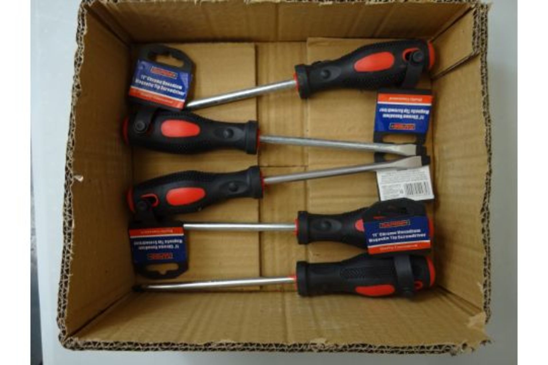 Box of 5 Flat Head Rapide 11" Chrome Vanadium Magnetic Tip Screwdriver