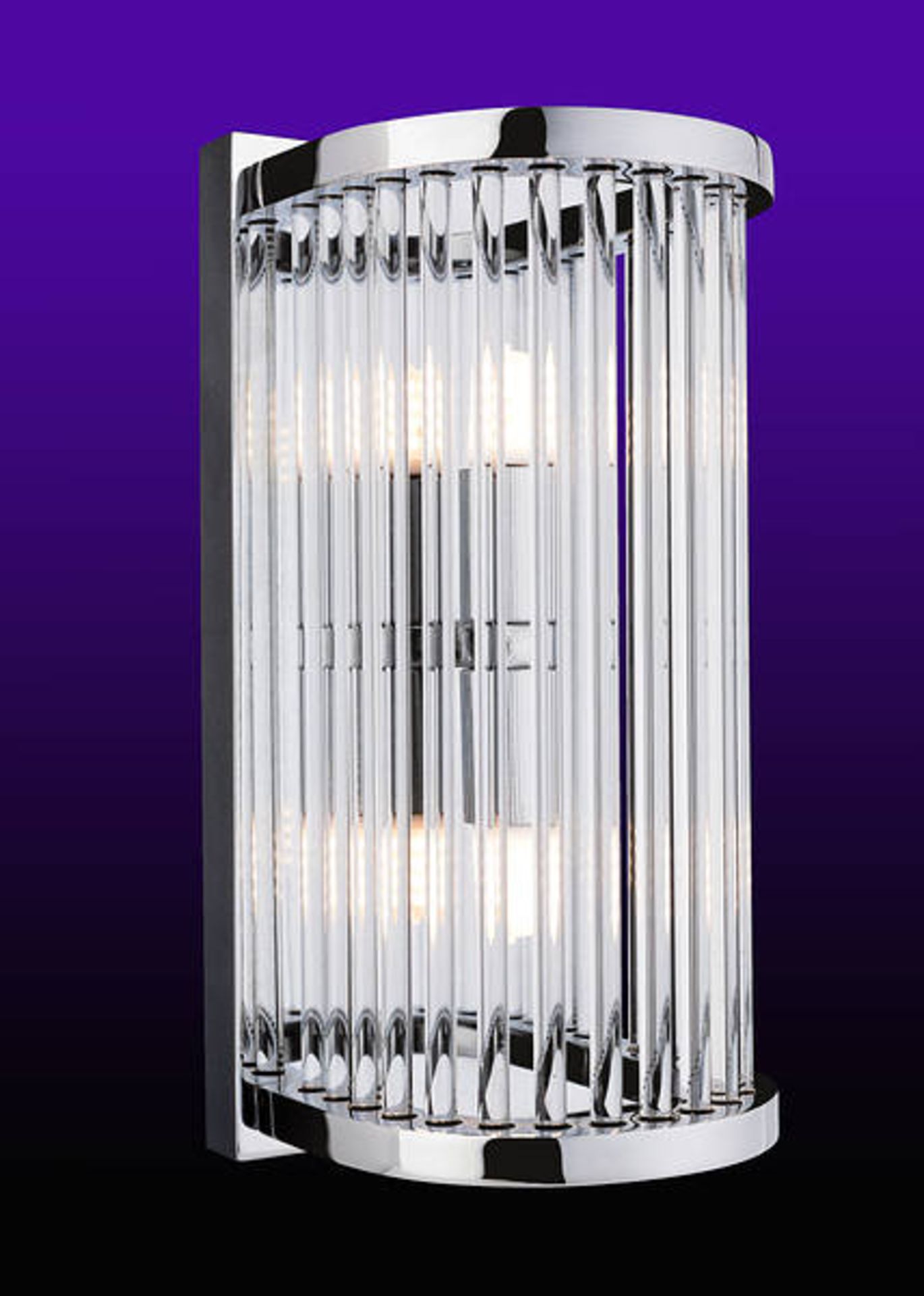 Rialto Wall Light Chrome with Clear Glass Rods - RRP £60.99