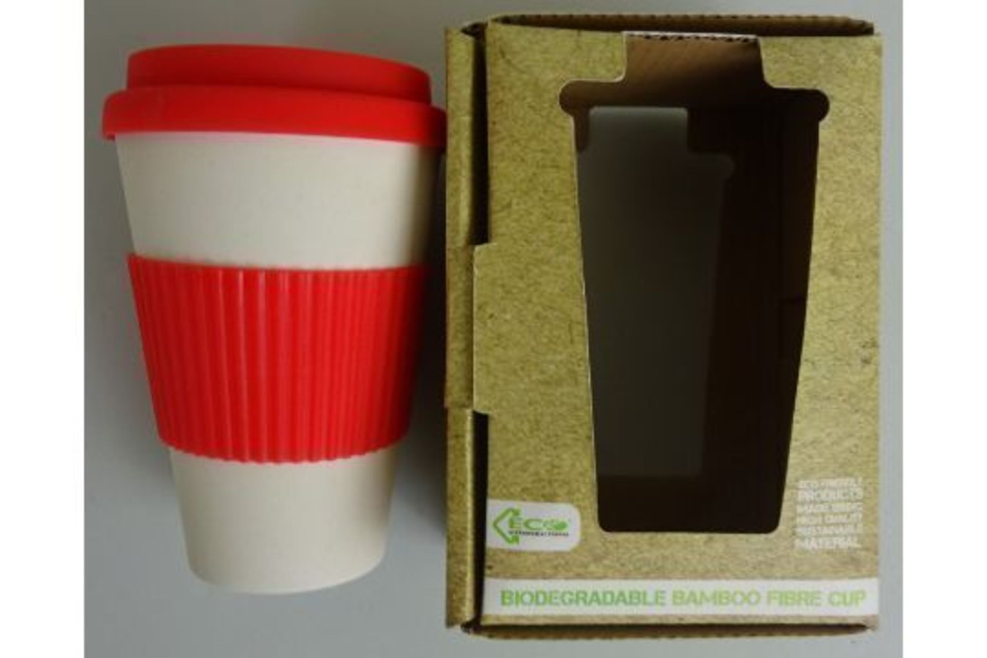 Red Biodegradable Bamboo Fibre Cup