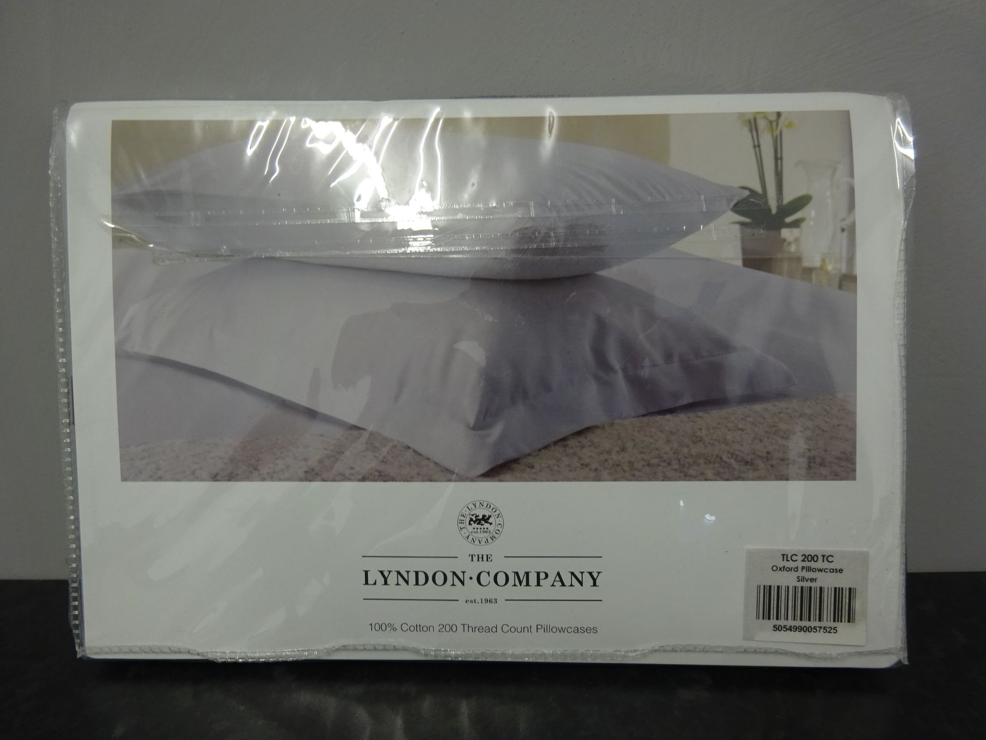 Grey Cotton Standard Pillow Case Pair - RRP £20. - Image 2 of 2