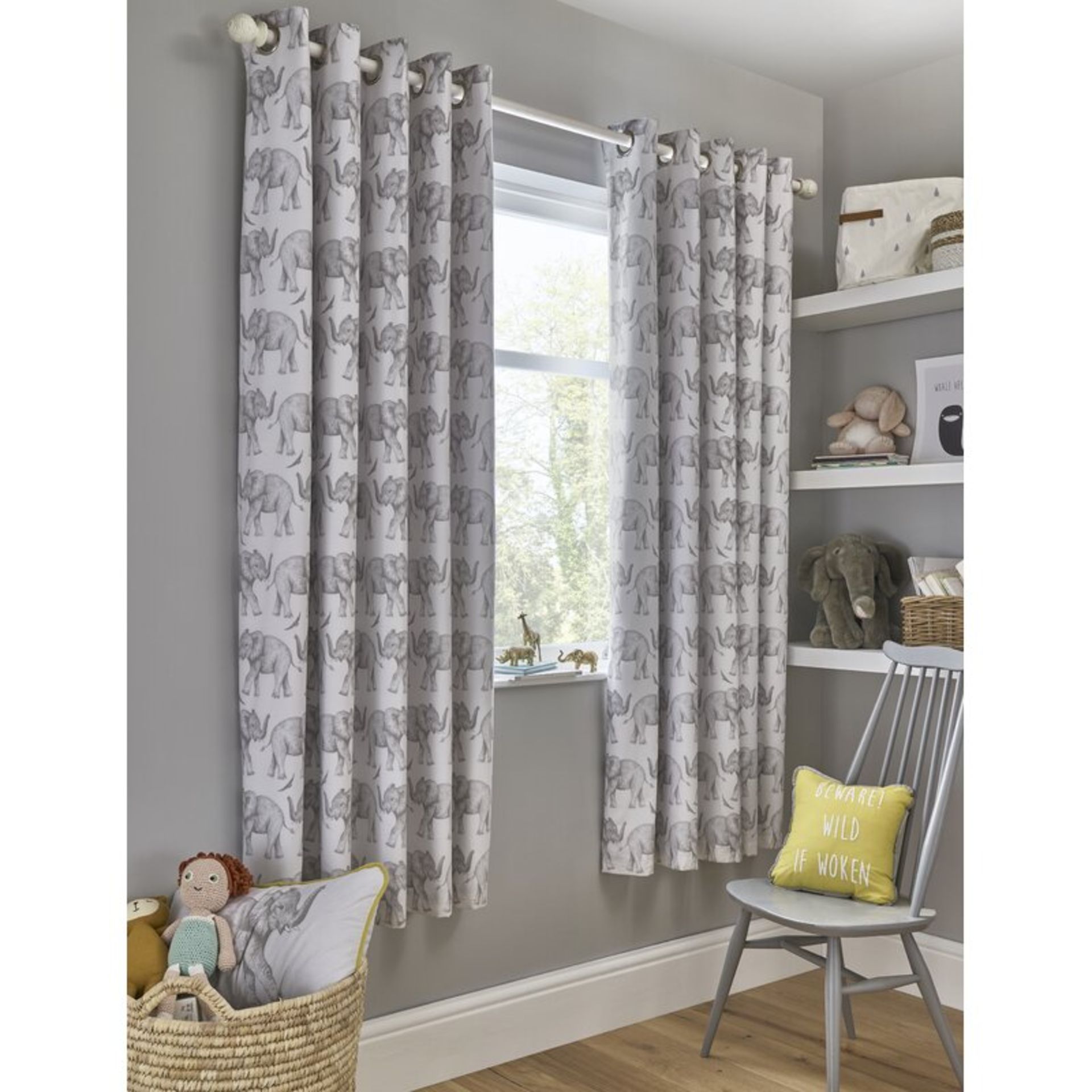 Elephant Trail Eyelet Blackout Curtains - RRP £49.99