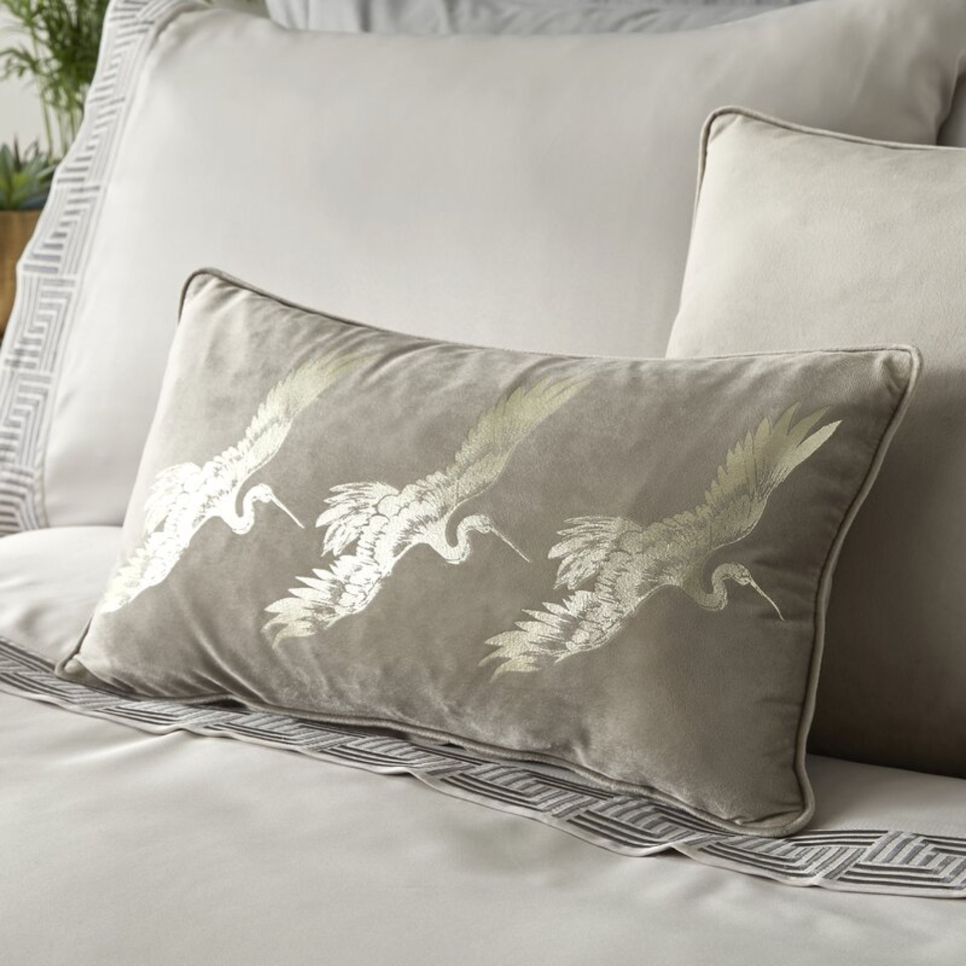 Qing Foil Print Cushion with Filling - RRP £30