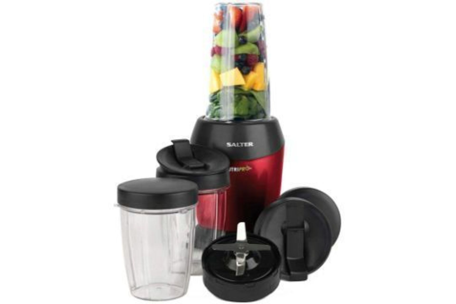 Brand New Salter Nutri Pro 1200w Red Blender & Attachments - Image 2 of 2