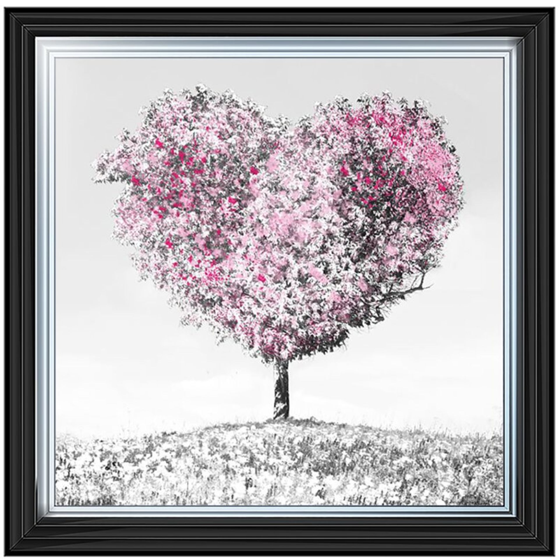 Pink Heart Tree' Framed Graphic Art in Grey/Pink - RRP £65.99