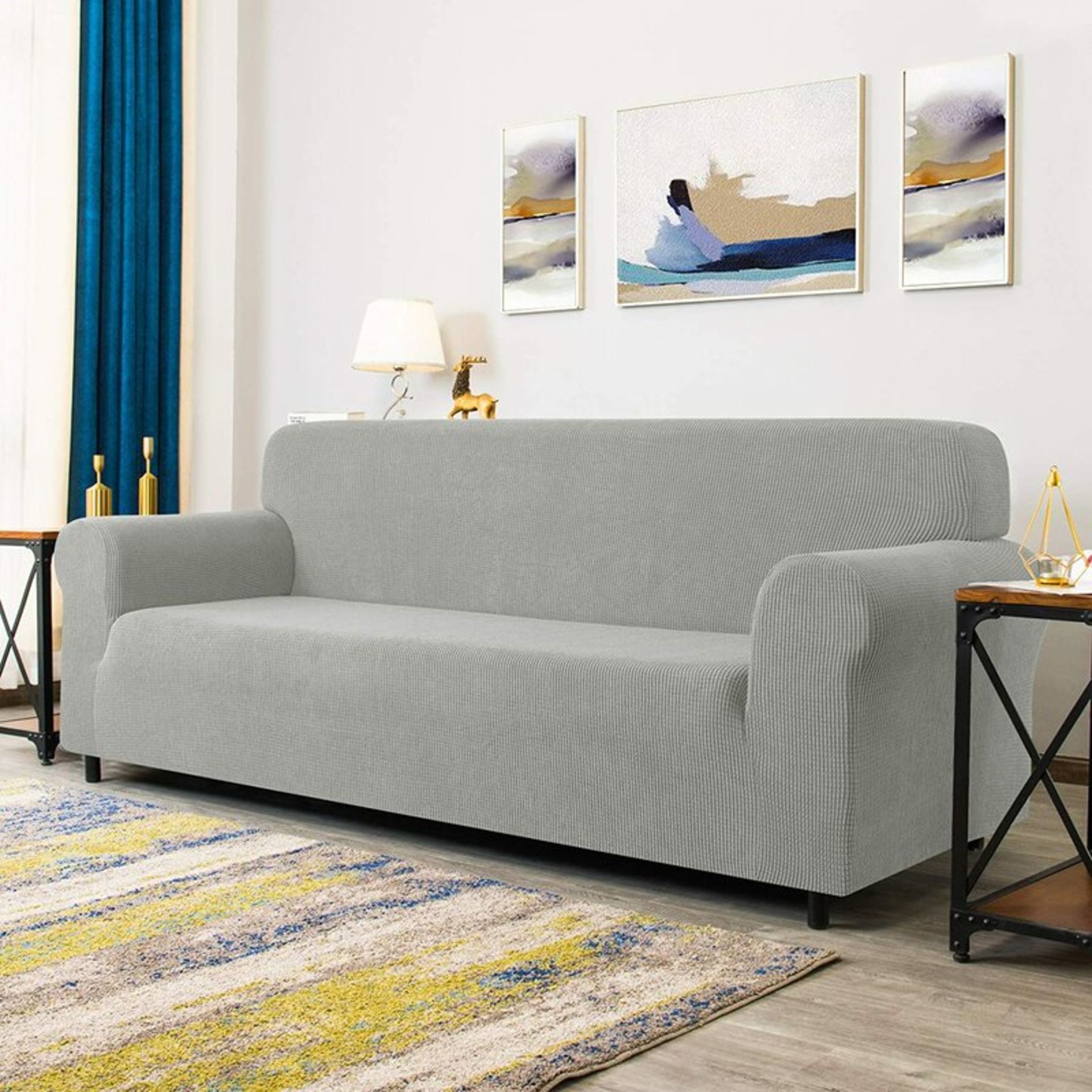 Jacquard Spandex Stretch Box Cushion Sofa Slipcover - RRP £75