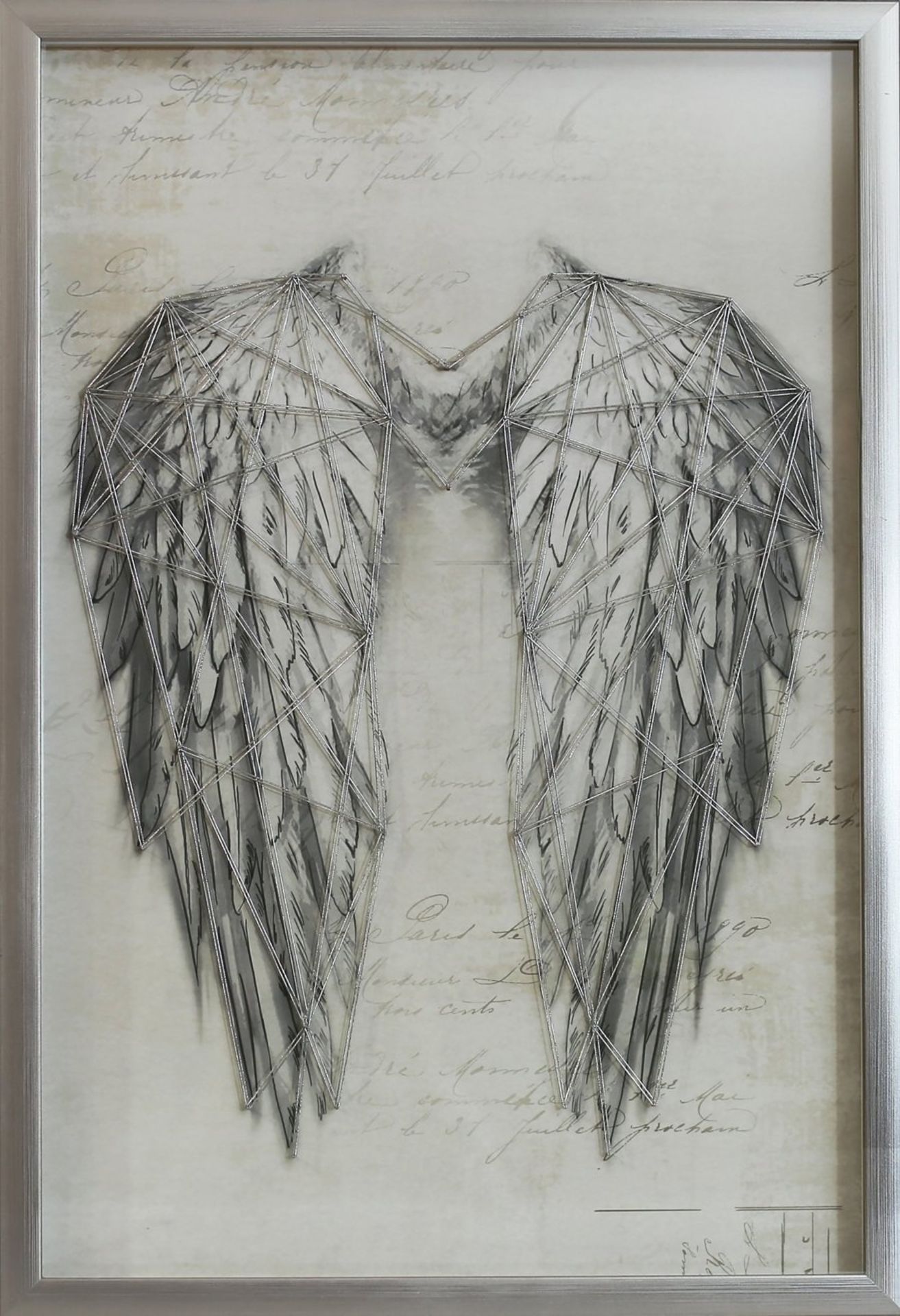 Arthouse Angel Wings Silver Framed Wall Art - RRP £51.99