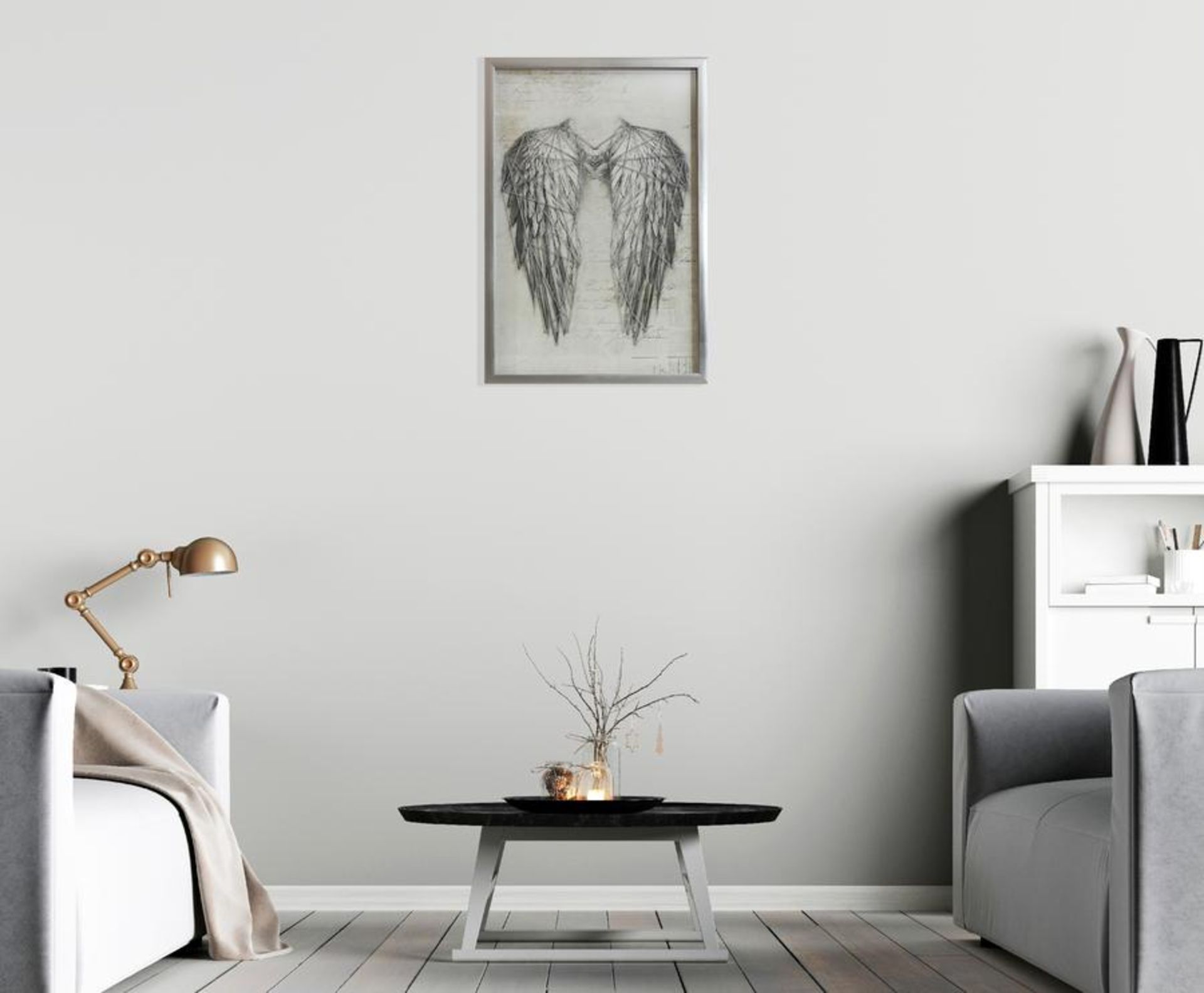 Arthouse Angel Wings Silver Framed Wall Art - RRP £51.99 - Image 2 of 2