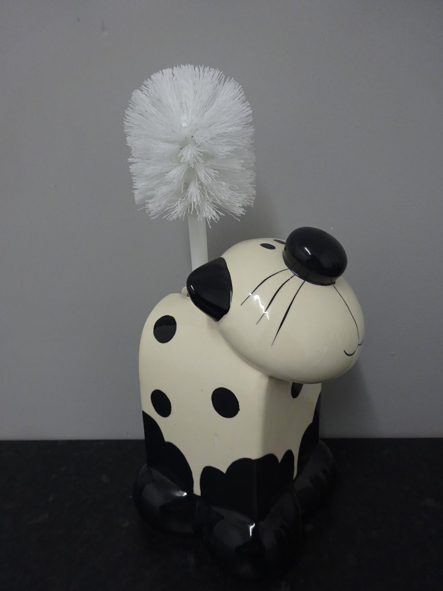 Black & White Cat Toilet Brush Holder