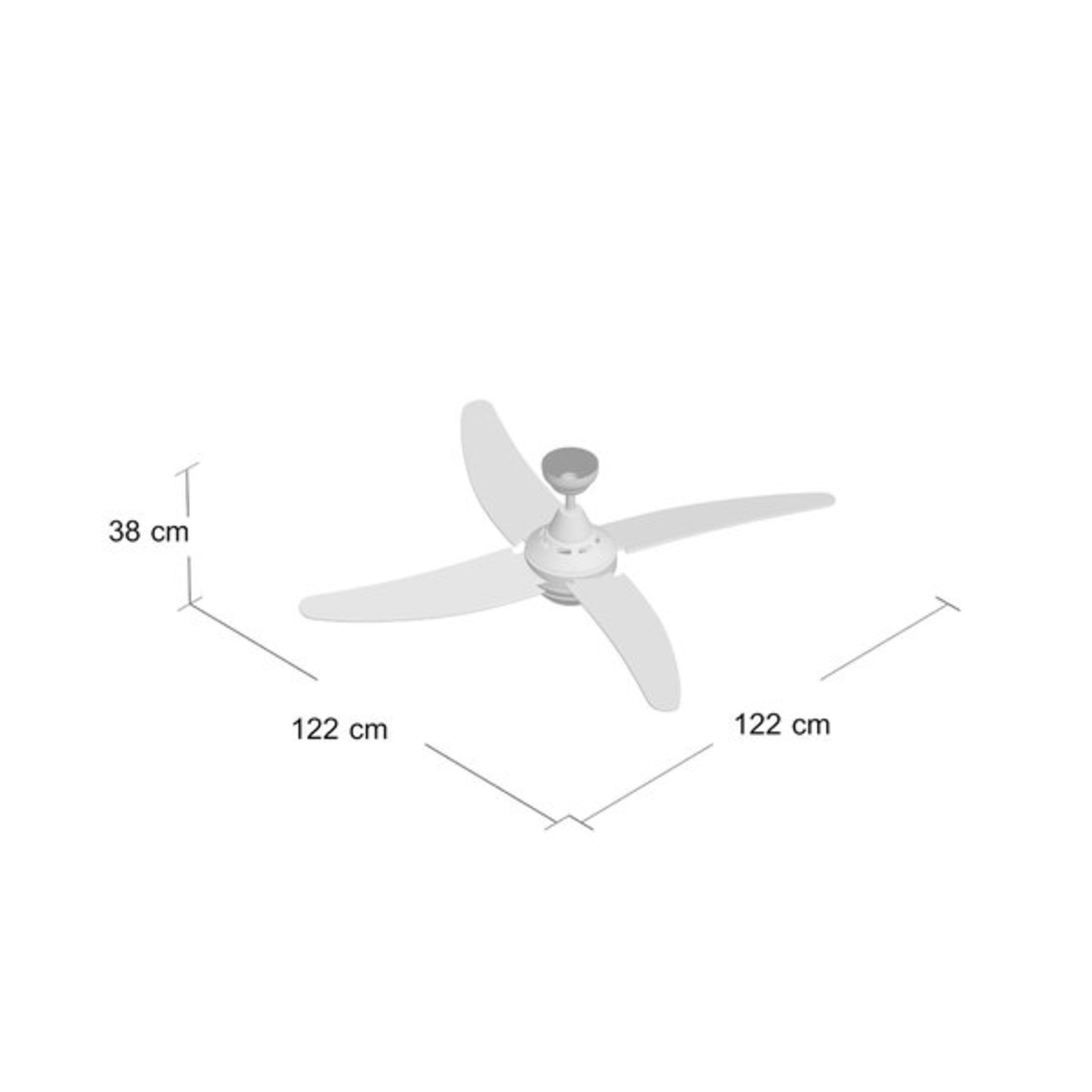 122cm Calista 4 Blade LED Ceiling Fan with Remote - RRP £99.99 - Image 2 of 3