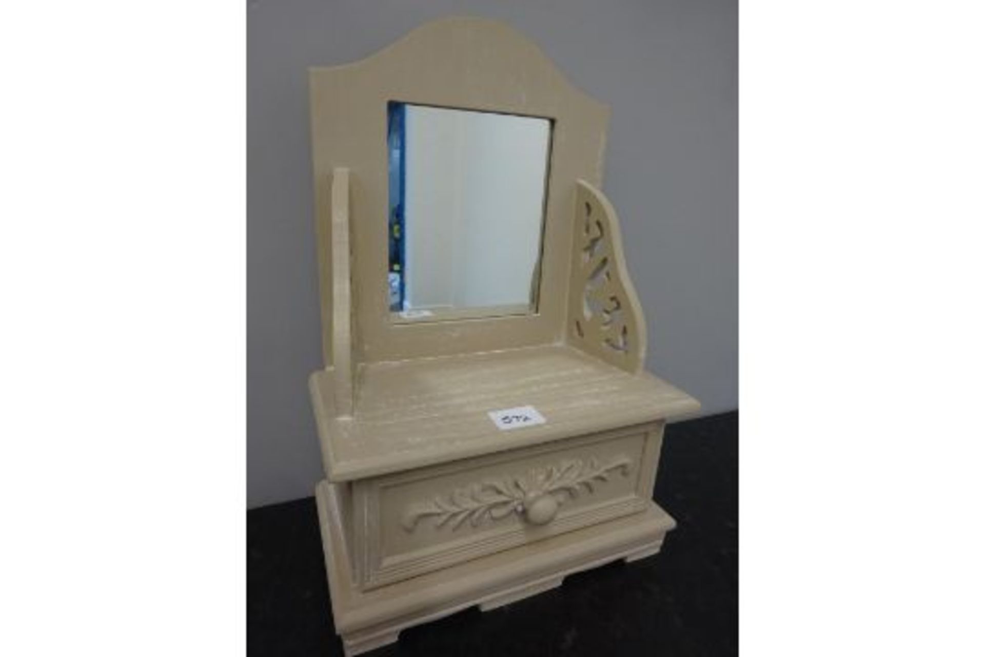 Small Wooden Dressing Table Mirror With A Drawer