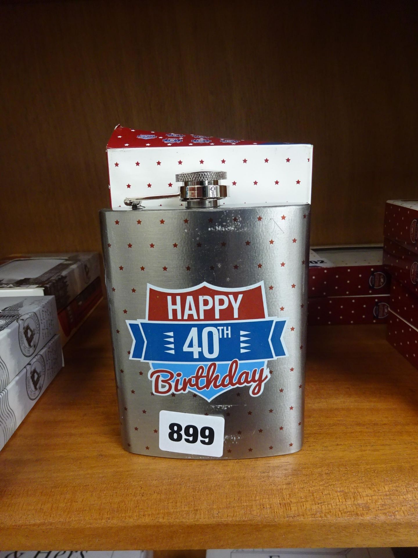 x2 Happy 40th Birthday Hip Flasks.
