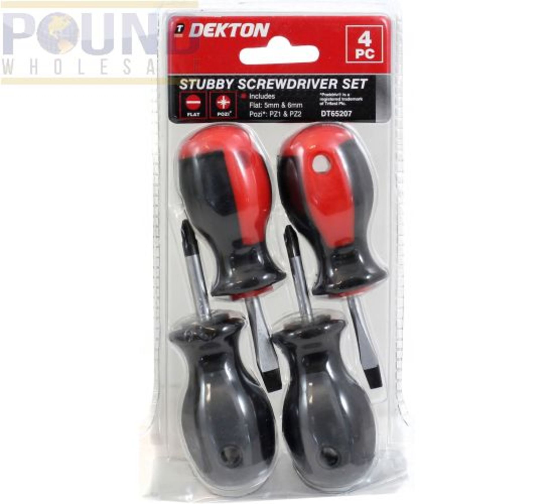 New Dekton 4pc Stubby Screwdriver Set