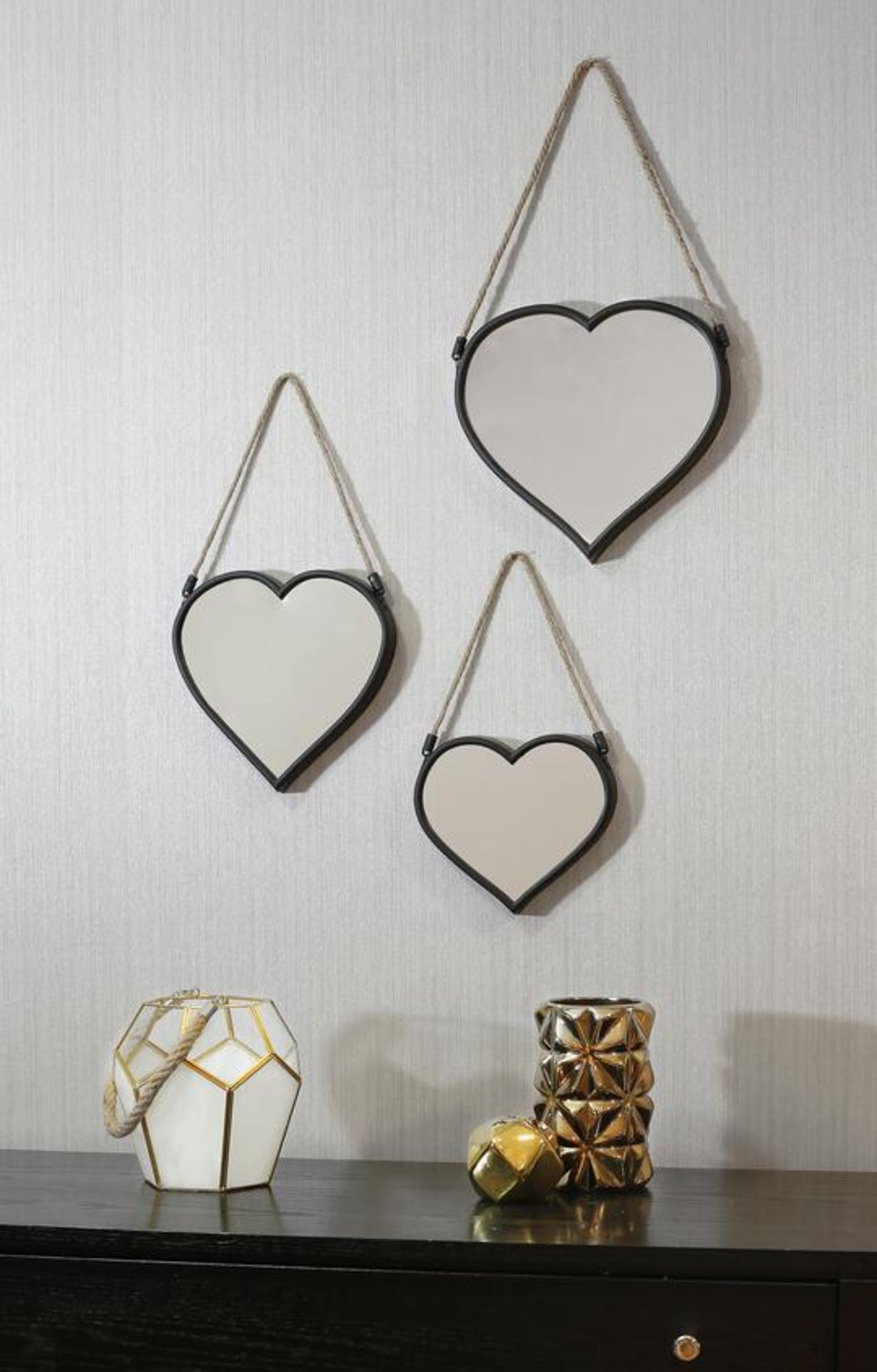 Set 3 Heart Mirrors - RRP £18.00