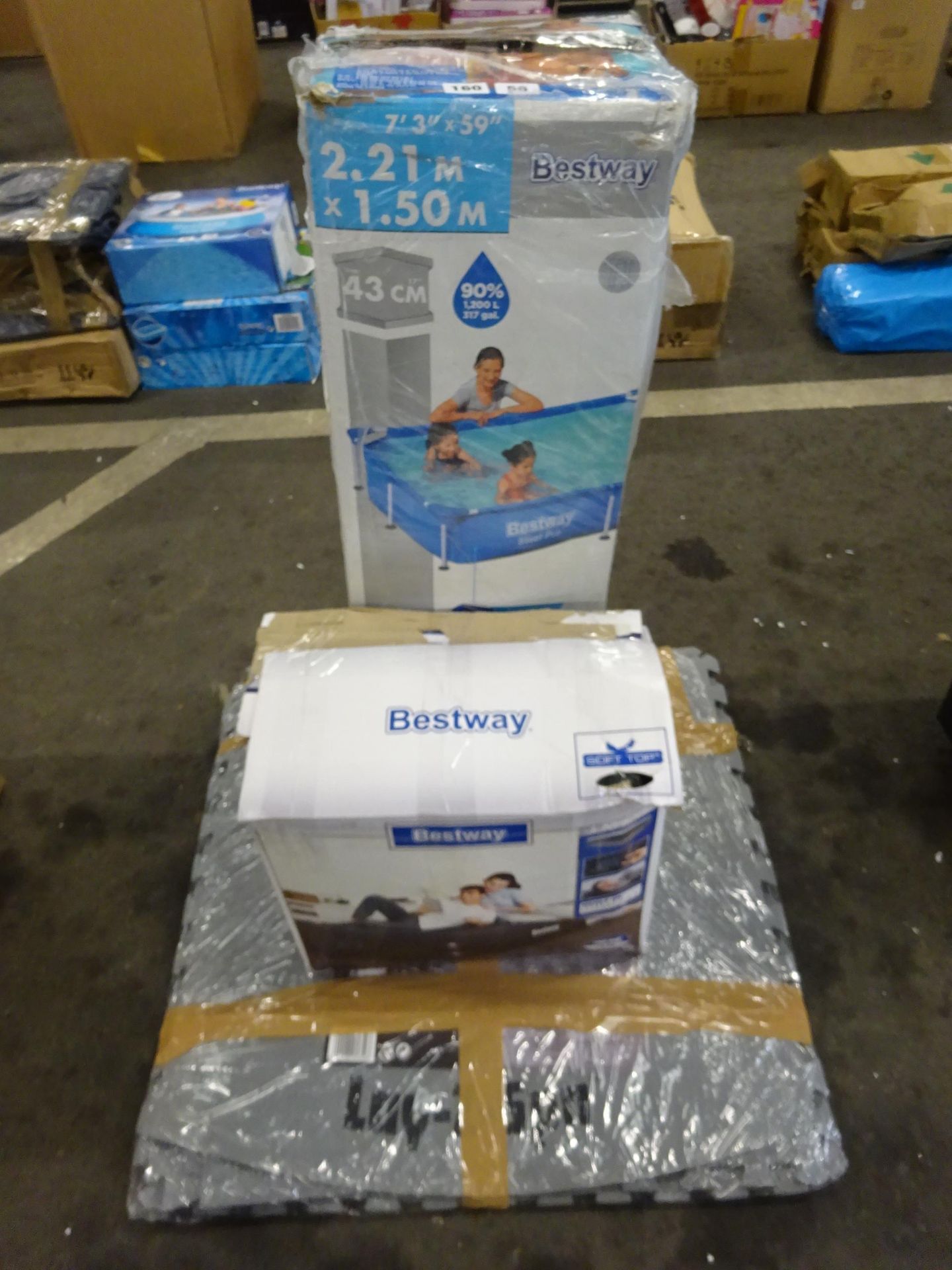 PADDLING POOL, BLOW UP MATTRESS & FOAM FLOORING FOR A LAY-Z SPA