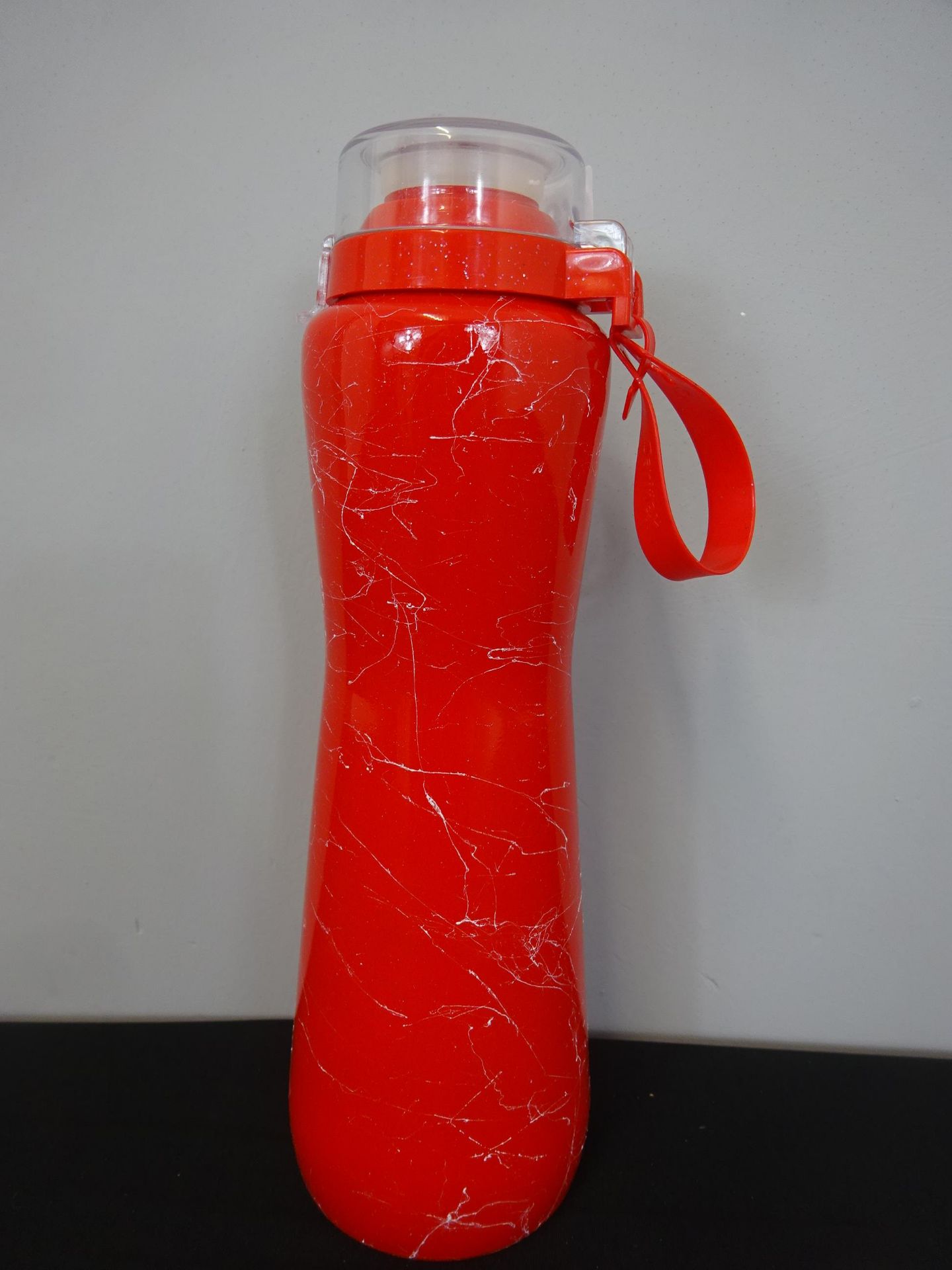 New Red Marble Glass Drinking Bottle