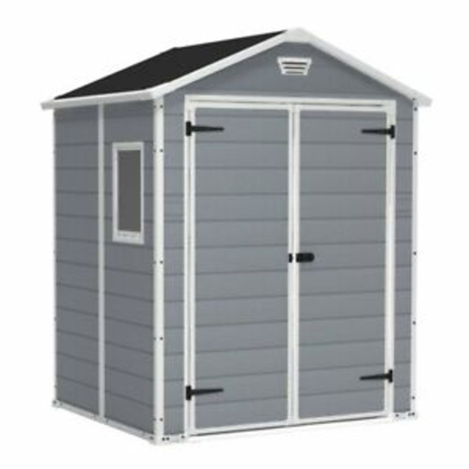 Manor 6 Ft. W x 5 Ft. D Apex Plastic Tool Shed - RRP £469.99. COLLECTION ONLY - Image 2 of 4