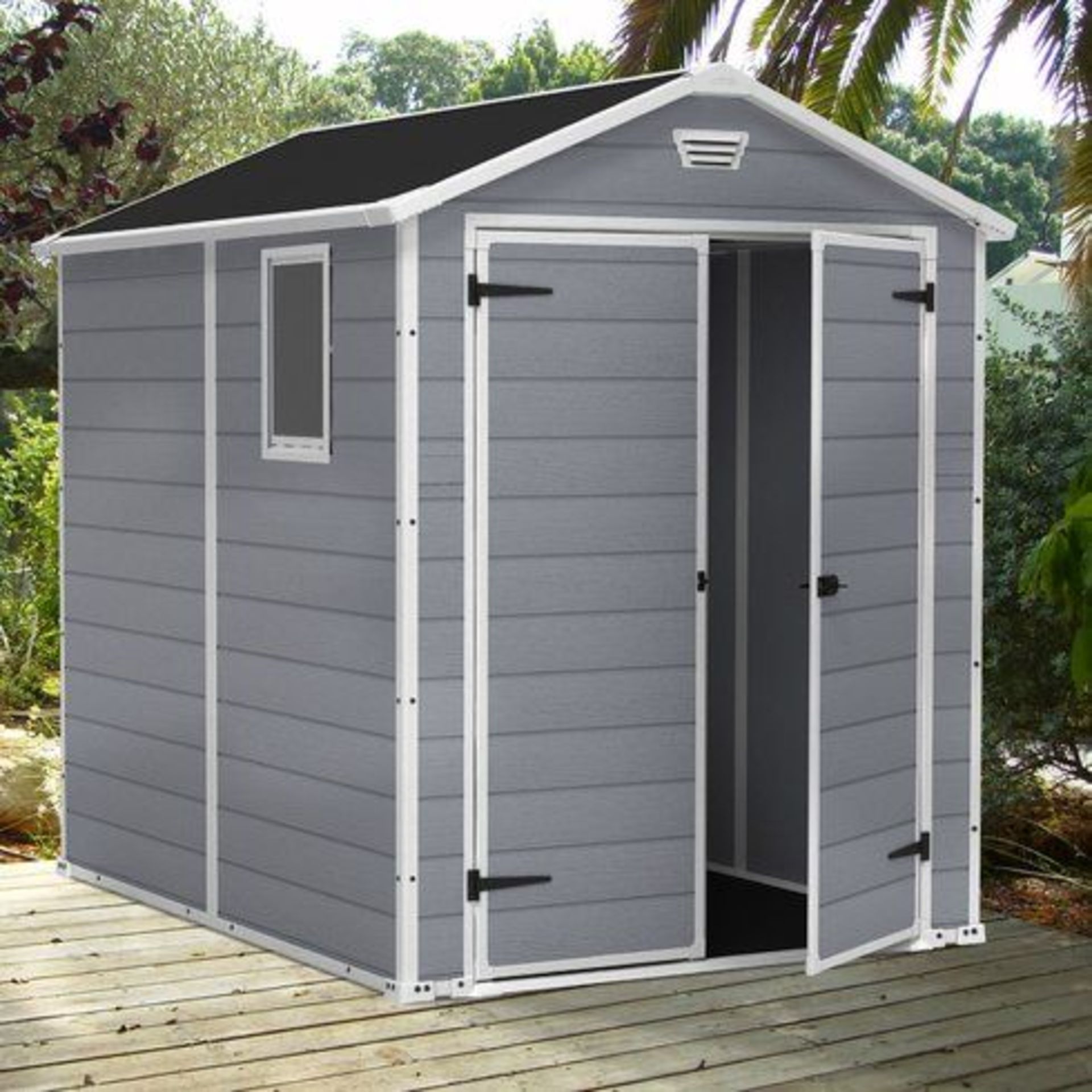 Manor 6 Ft. W x 5 Ft. D Apex Plastic Tool Shed - RRP £469.99. COLLECTION ONLY - Image 3 of 4