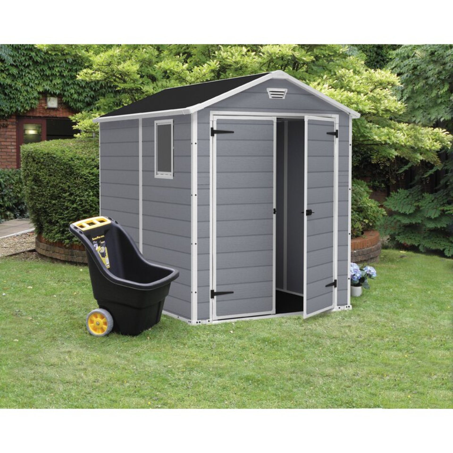 Manor 6 Ft. W x 5 Ft. D Apex Plastic Tool Shed - RRP £469.99. COLLECTION ONLY