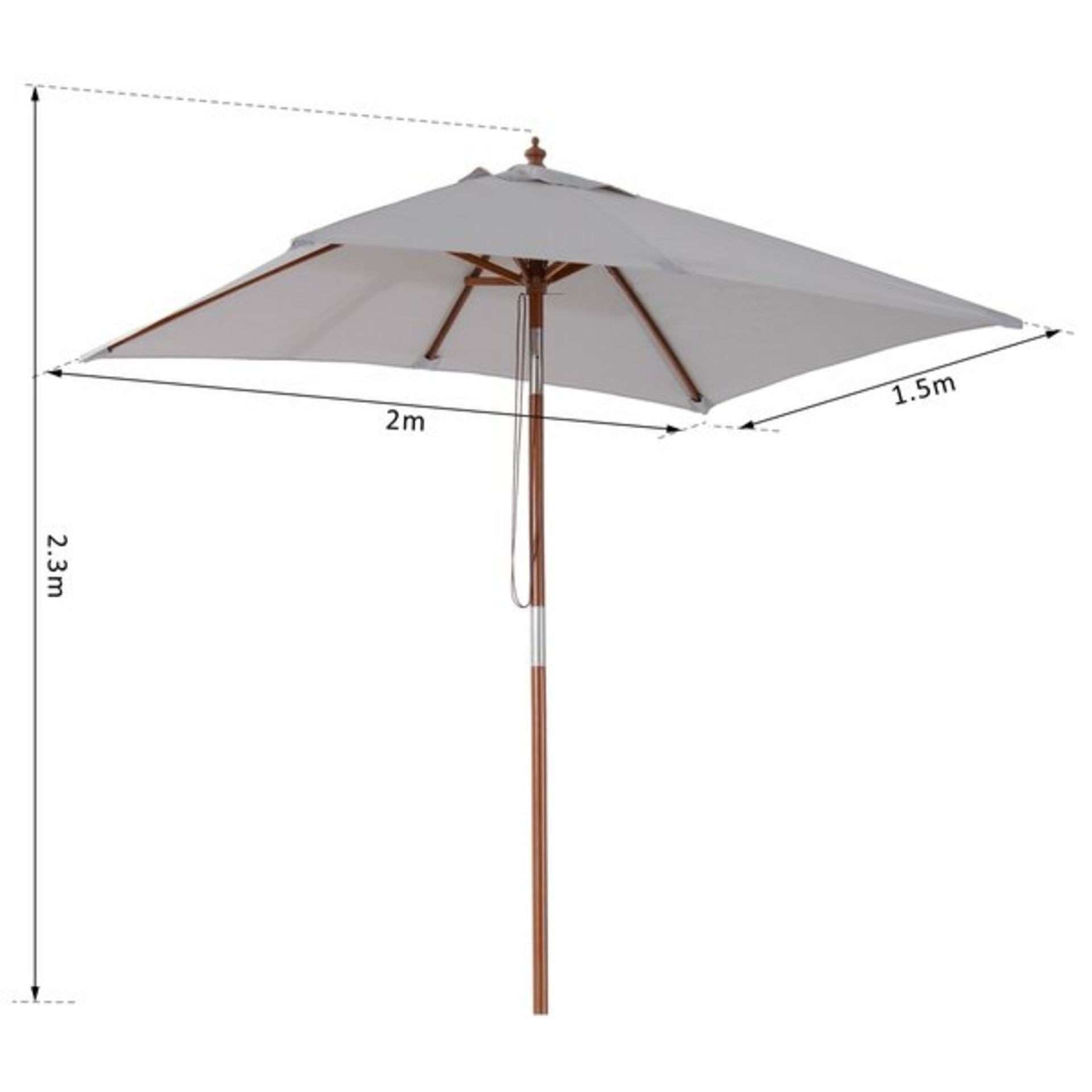 Jasper 1.5m Rectangular Traditional Parasol - RRP £49.99 - Image 4 of 4