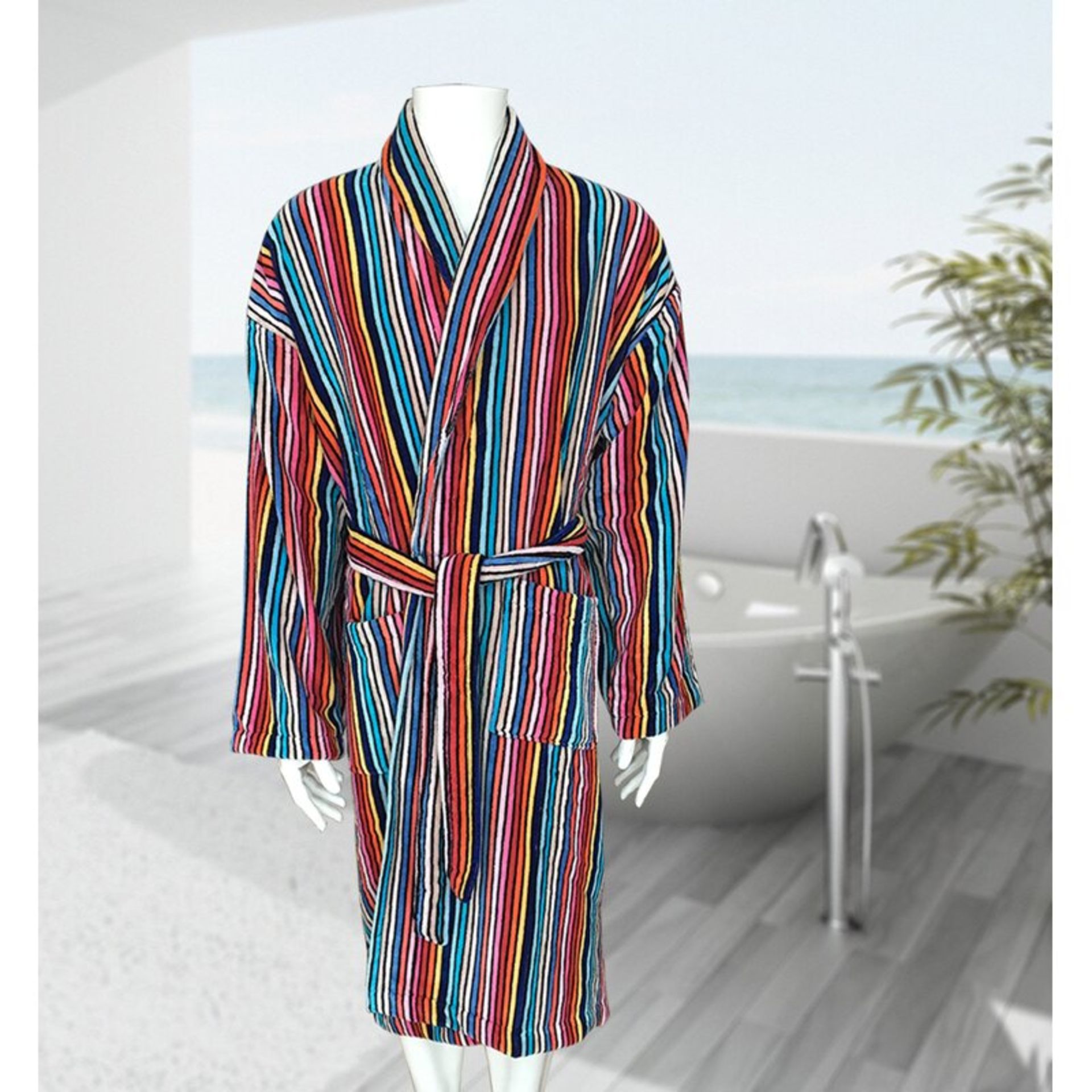 Cambronero Luxurious Unisex 100% Cotton Velour X-Large Bathrobe RRP £75.99