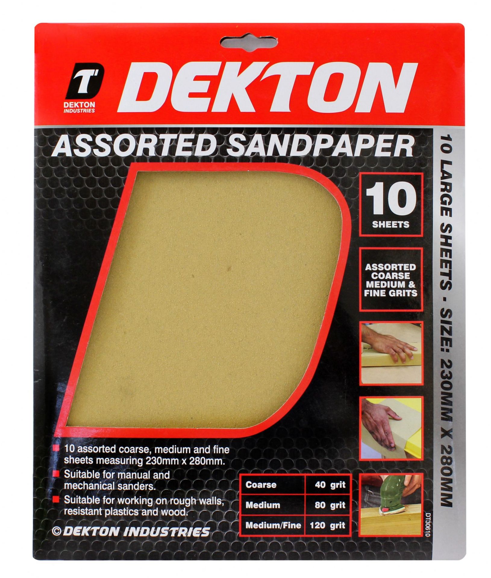 x2 Packs Of 10 Sheets Assorted Sandpaper Sheets (20 Sheets Total)