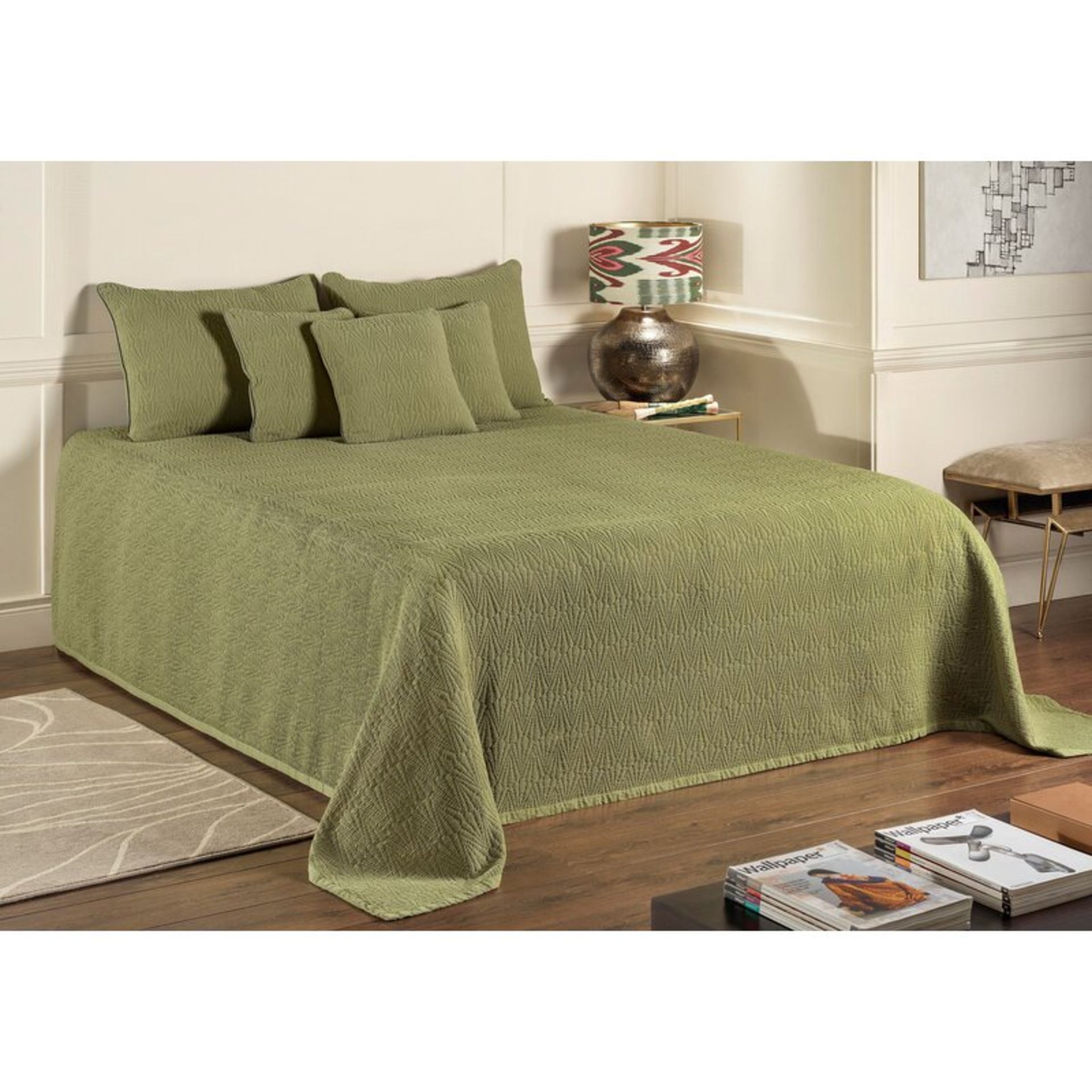 4ft 6 Double Brandii Buxton 100% Cotton Bedspread RRP £85.99