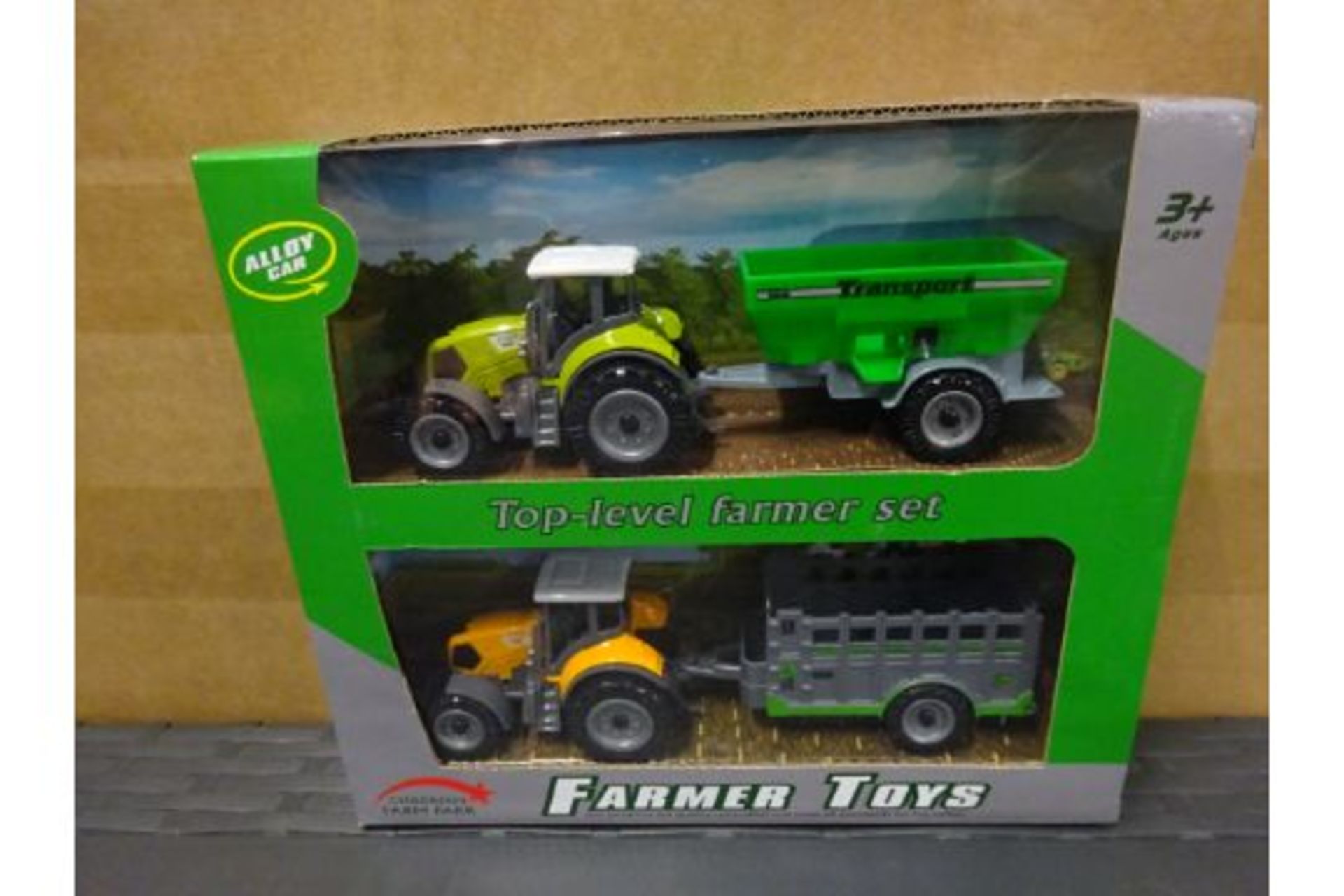 Green & Red Farmer Toys Tractors & Trailers