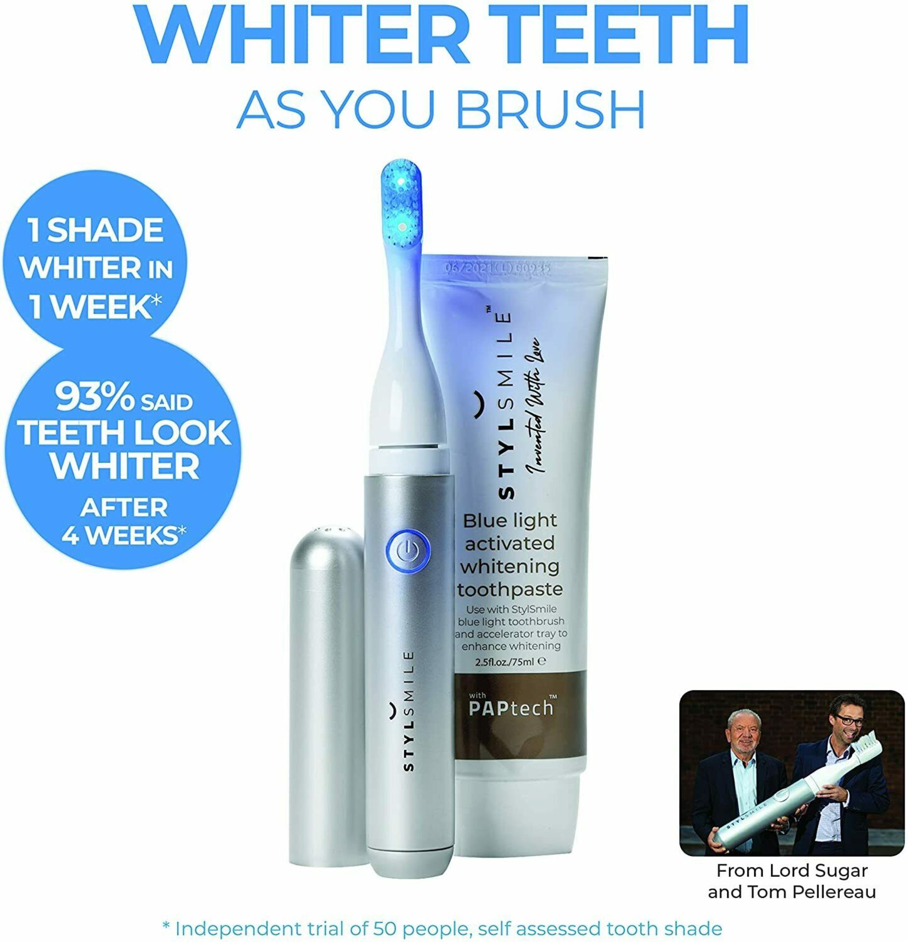 STYLSMILE Kits (Brush Kit) Whiter Teeth As You Brush & Toothpaste - RRP £37.99. - Image 2 of 2