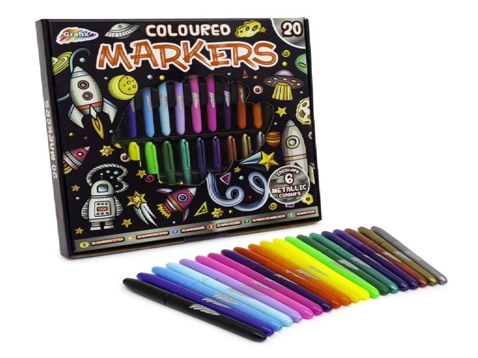 Box Of 20 Grafix Coloured Markers