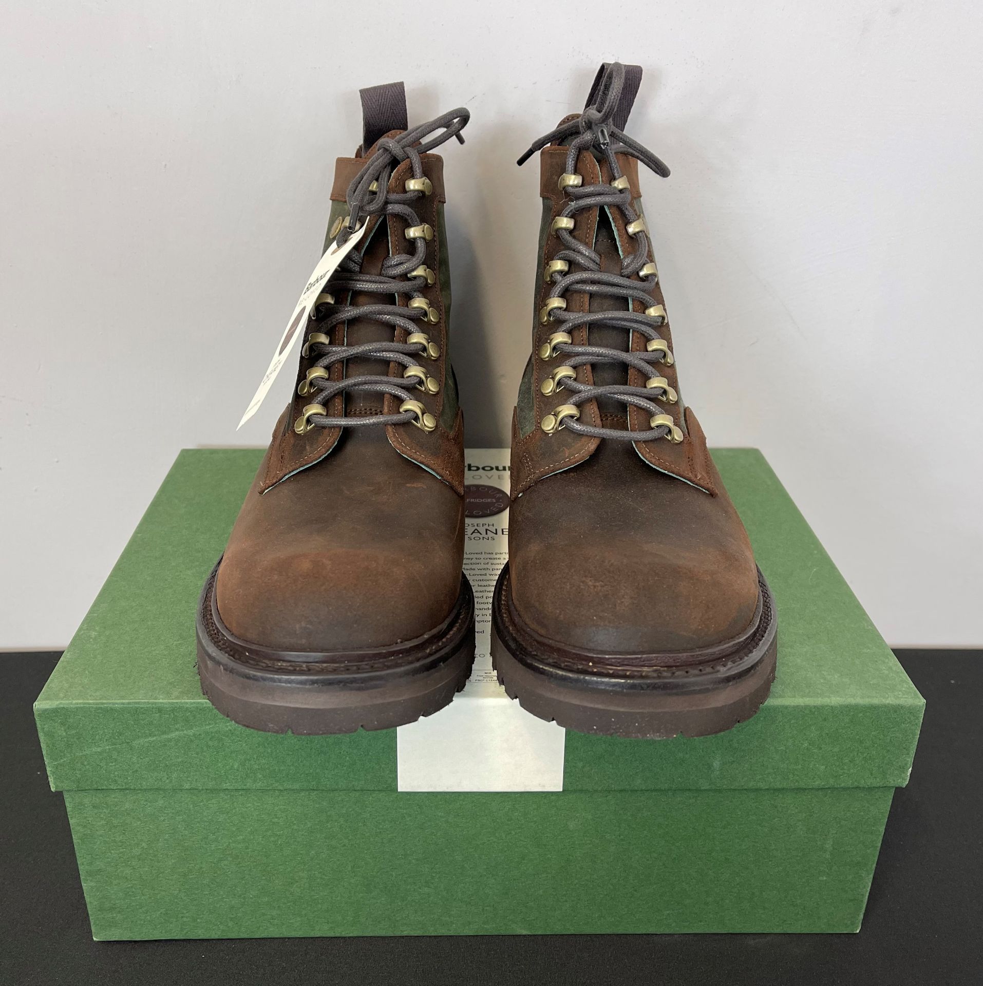 New Size 9 Barbour Joseph Cheaney Reloved Brown Polebrook Derby Boots - RRP - £189. - Image 2 of 3