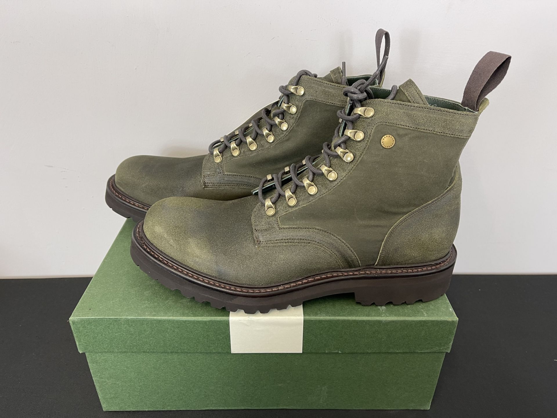 New Size 10 Barbour Joseph Cheaney Reloved Olive Polebrook Derby Boots - RRP - £189.