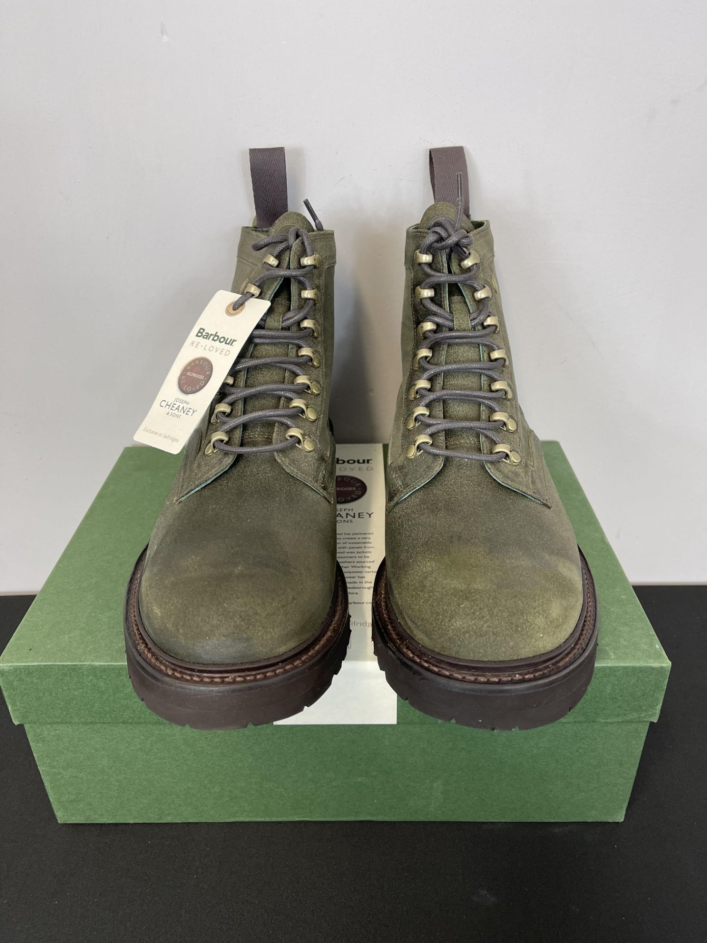 New Size 8 Barbour Joseph Cheaney Reloved Olive Polebrook Derby Boots - RRP - £189. - Image 2 of 3