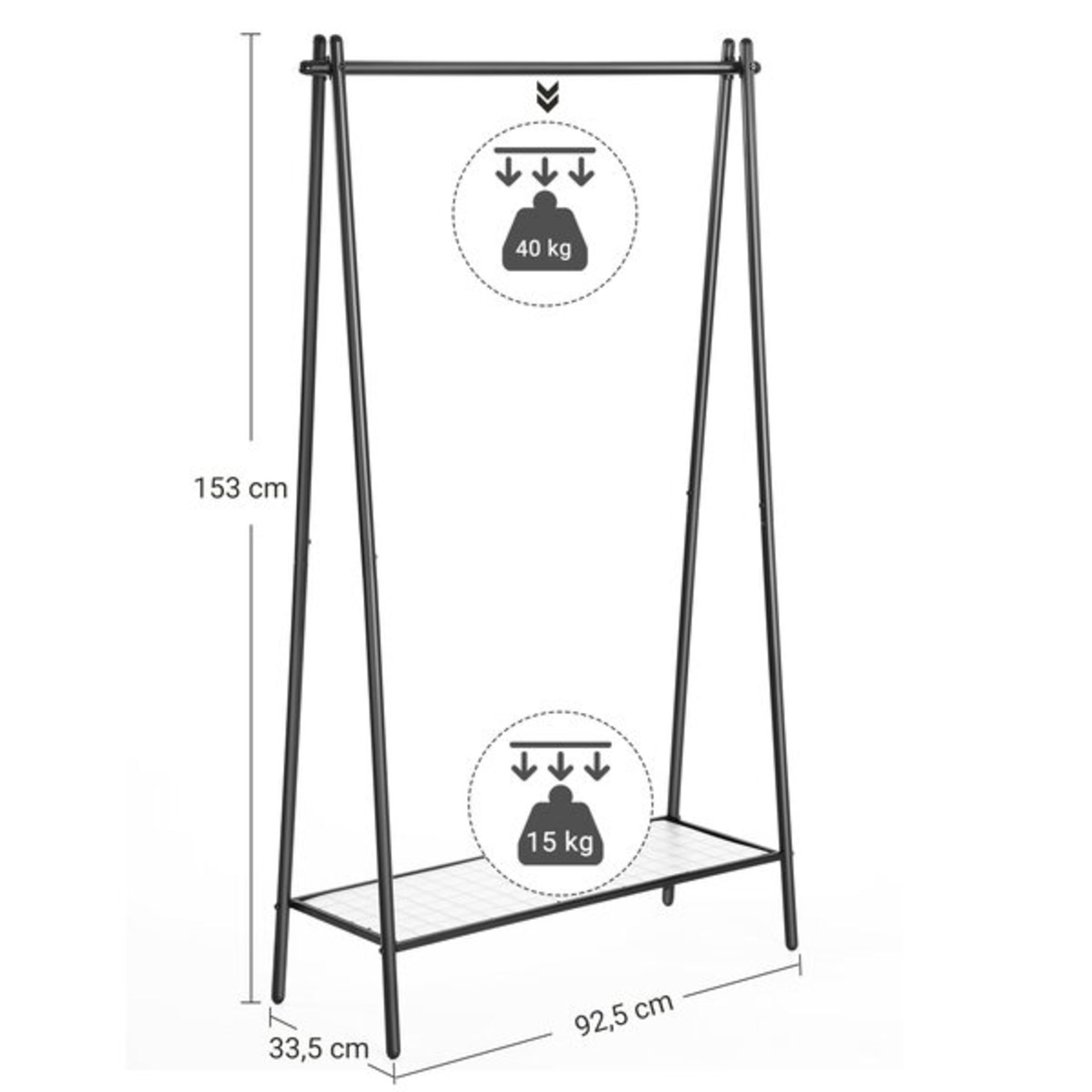 Dimmick 92.5Cm Clothes Rack RRP £59.99 - Image 3 of 3