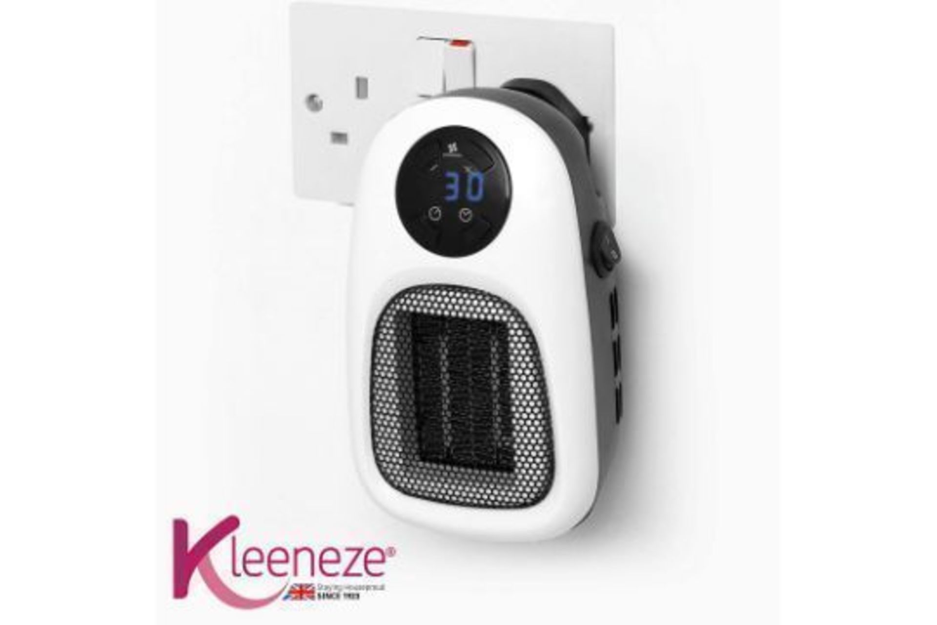 Brand New Kleeneze 500w Plug in Heater with LED Display, Timer, 90° Swivel Plug