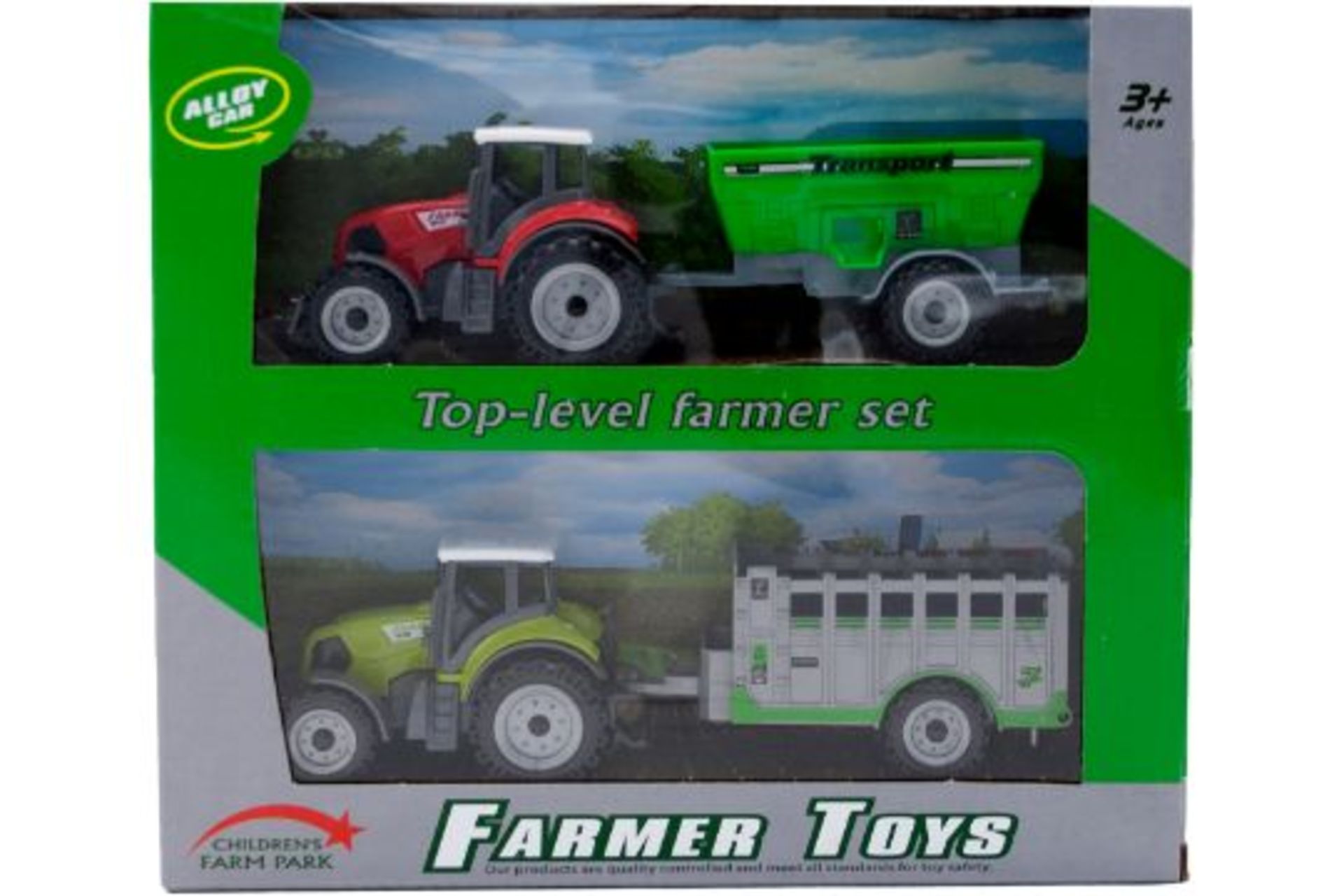 Yellow & Green Tractor & Trailer Farming Set