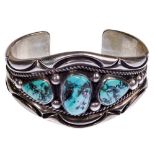 Orville Tsinnie Sterling Silver and Turquoise Cuff Bracelet