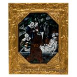 Limoges 'Entombment of Christ' Enamel Painted Plaque