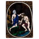 Limoges 'Issac Blessing Jacob' Painted Enamel Plaque