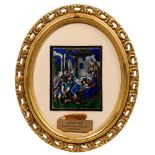 Limoges 'Adoration' Painted Enamel Plaque